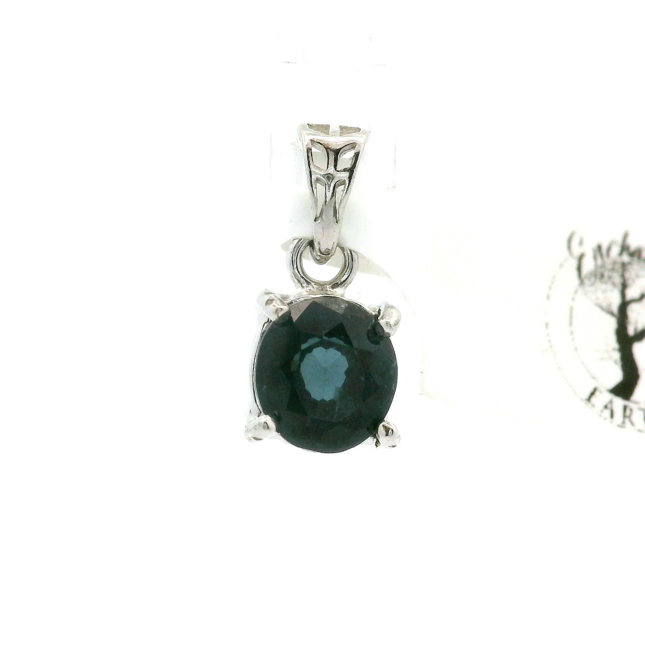 Indigo Spinel Mini Pendant .925 Silver for Integrity, Structure, and Intuition