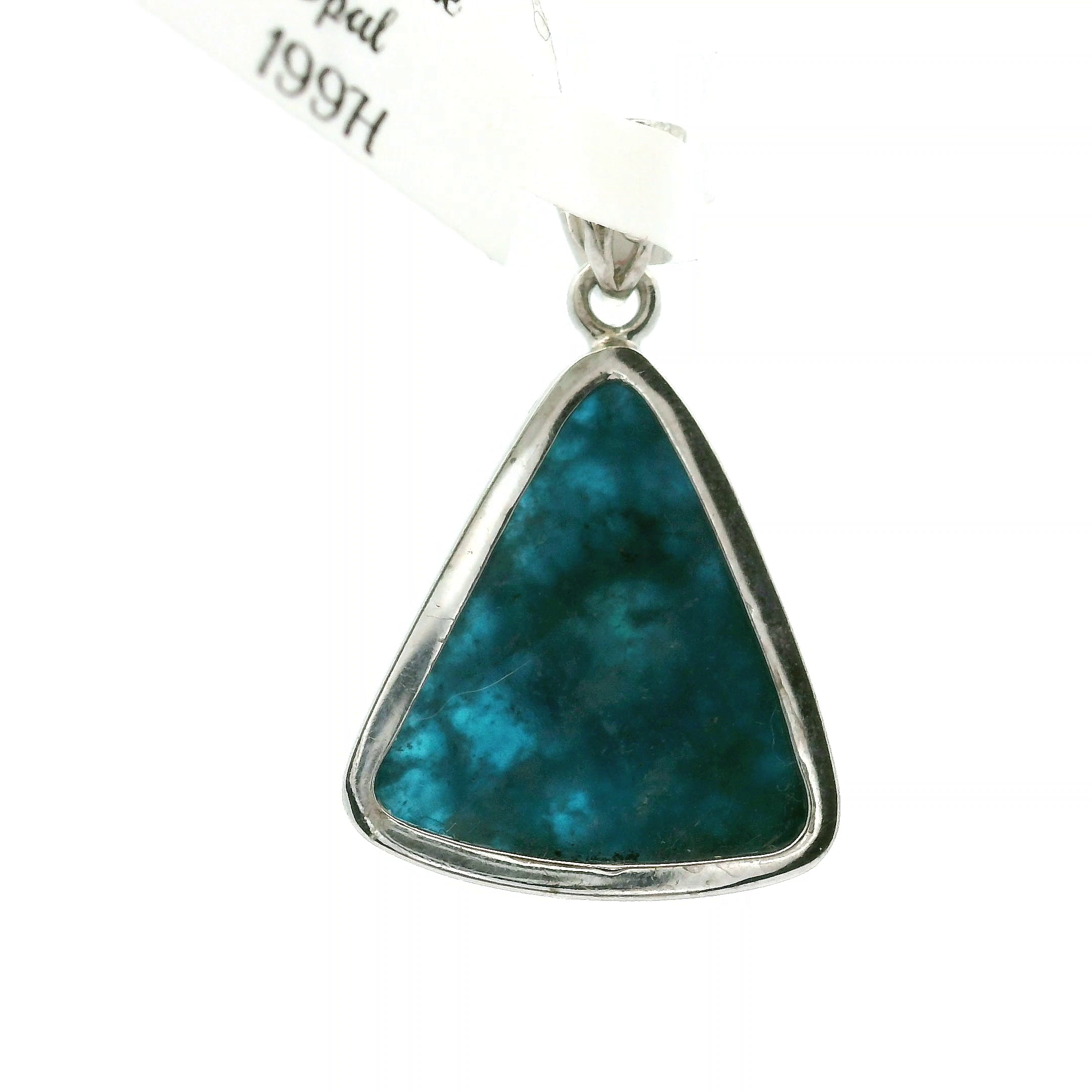 Blue Apatite with Opal Pendant .925 Silver for Communication with Higher Realms