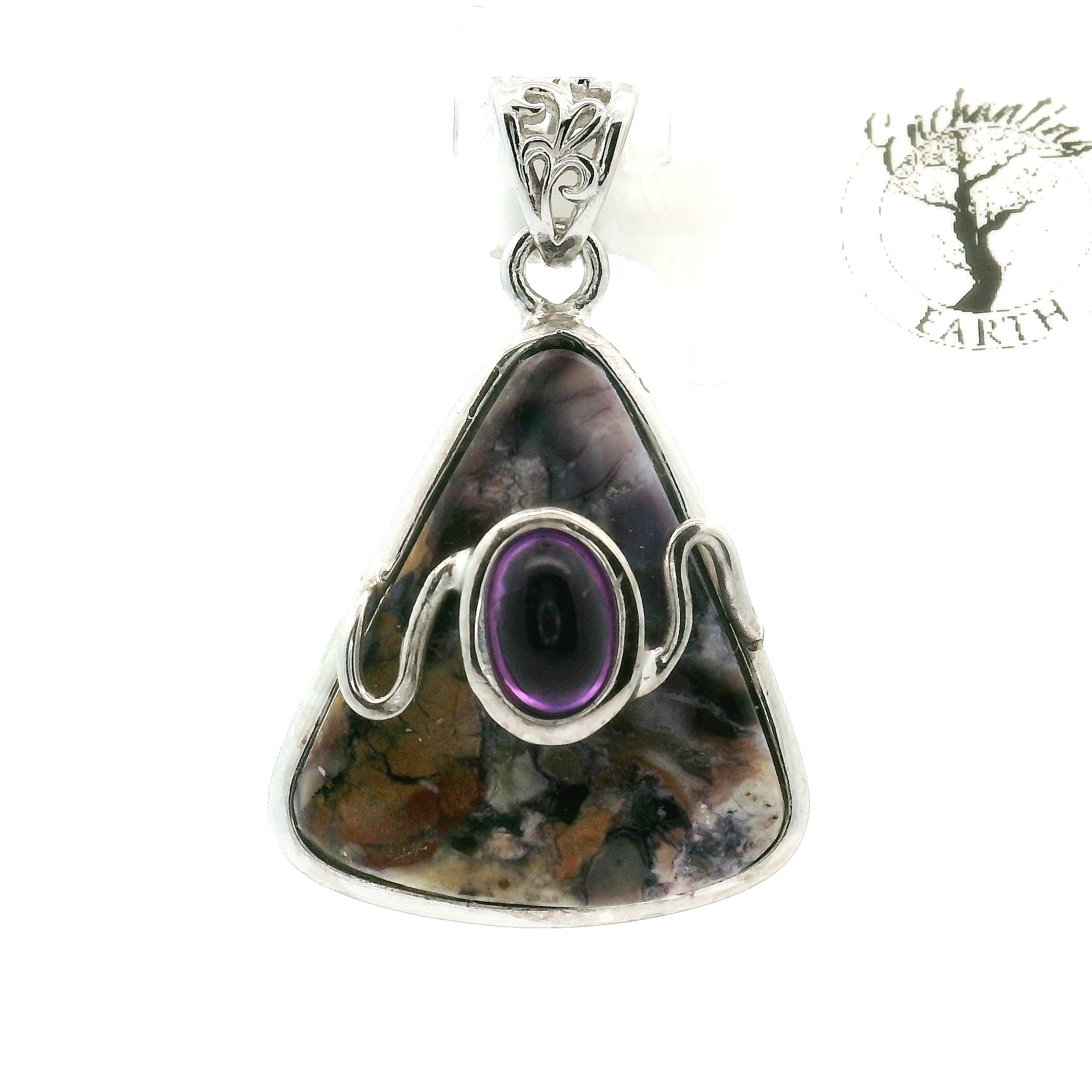 Tiffany Stone and Amethyst Pendant .925 Silver for Harmonizing your Relationships and Pleasure