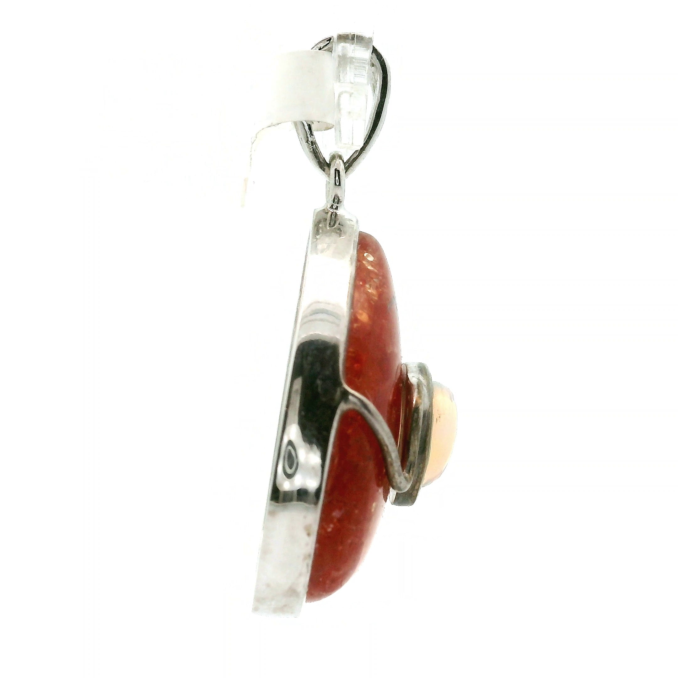 Sunstone and Opal Pendant .925 Silver for Confidence, Strength and Transformation