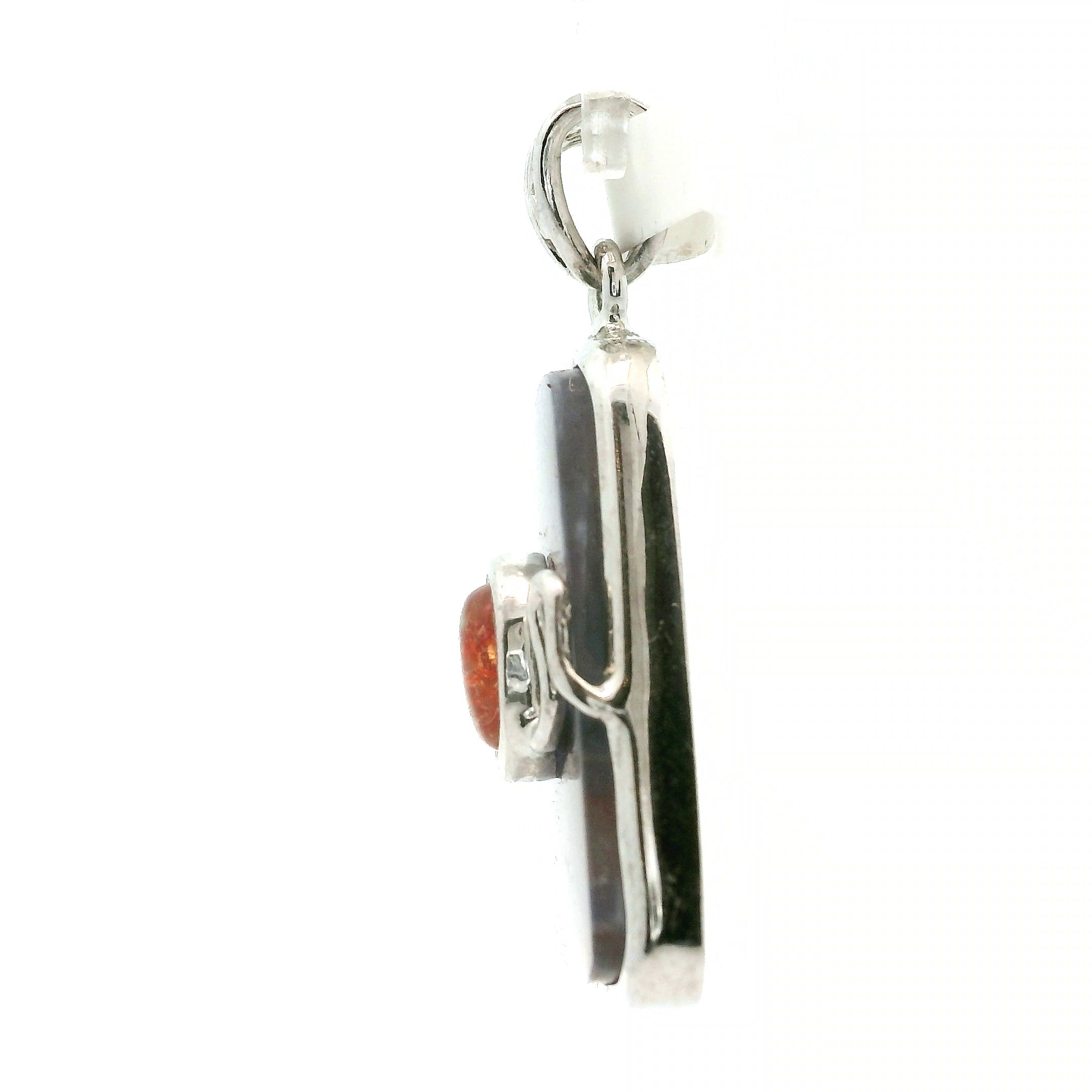 Iolite with Sunstone Pendant .925 Silver for Confidence and Clear Vision
