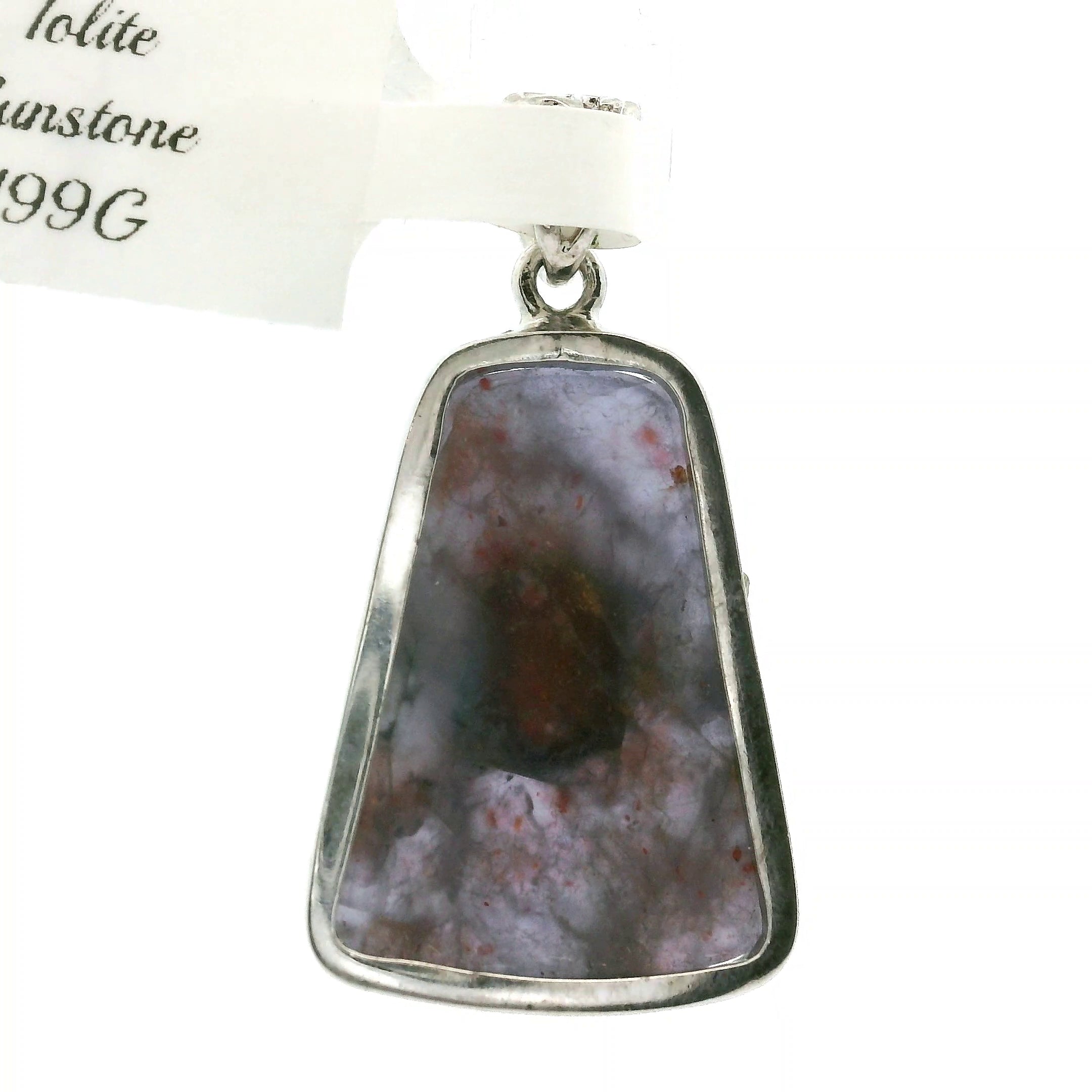 Iolite with Sunstone Pendant .925 Silver for Confidence and Clear Vision