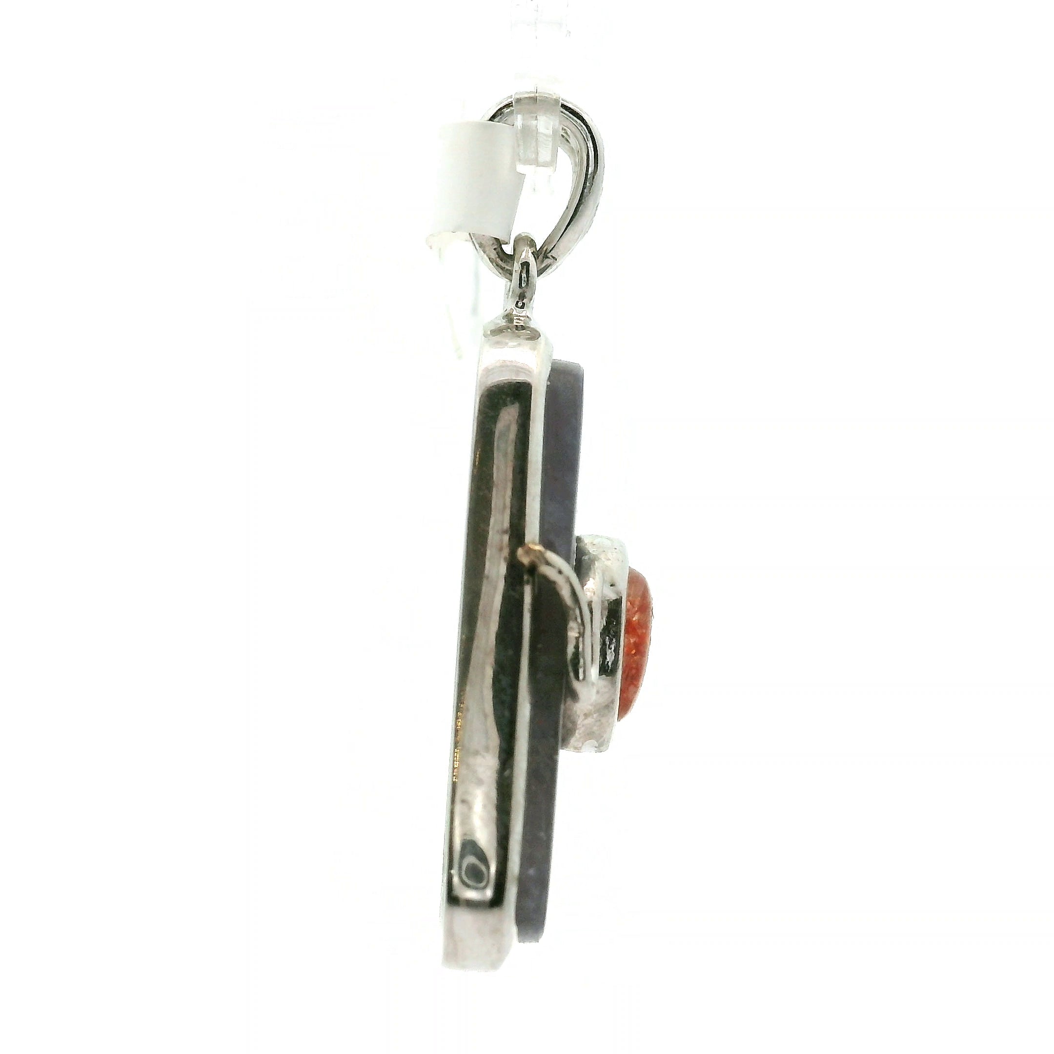 Iolite with Sunstone Pendant .925 Silver for Confidence and Clear Vision
