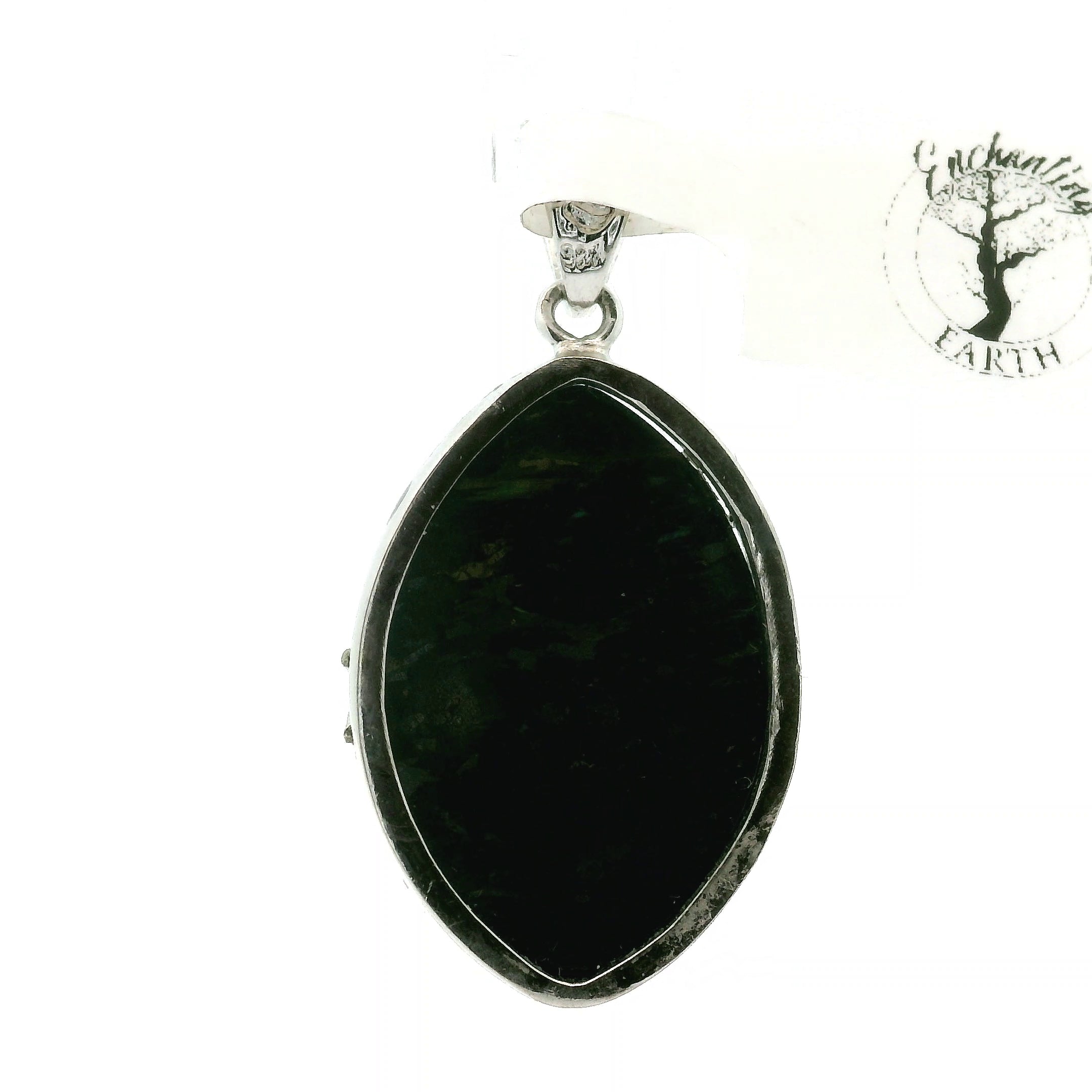 Nuummite with Pietersite Pendant .925 Silver for Awareness, Communication and Meditation