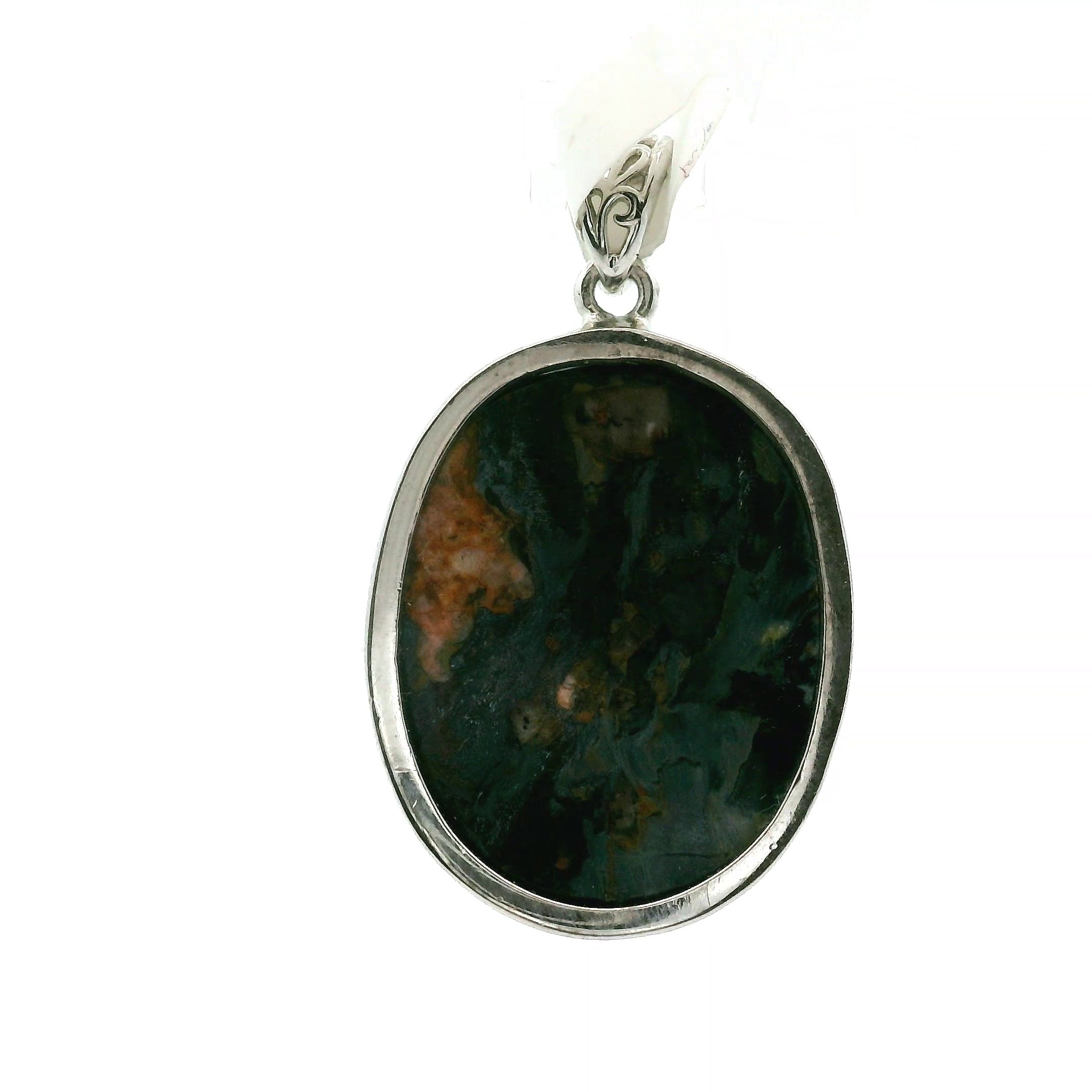 Pietersite and Citrine Pendant .925 Silver for Intuition, Transformation and Willpower