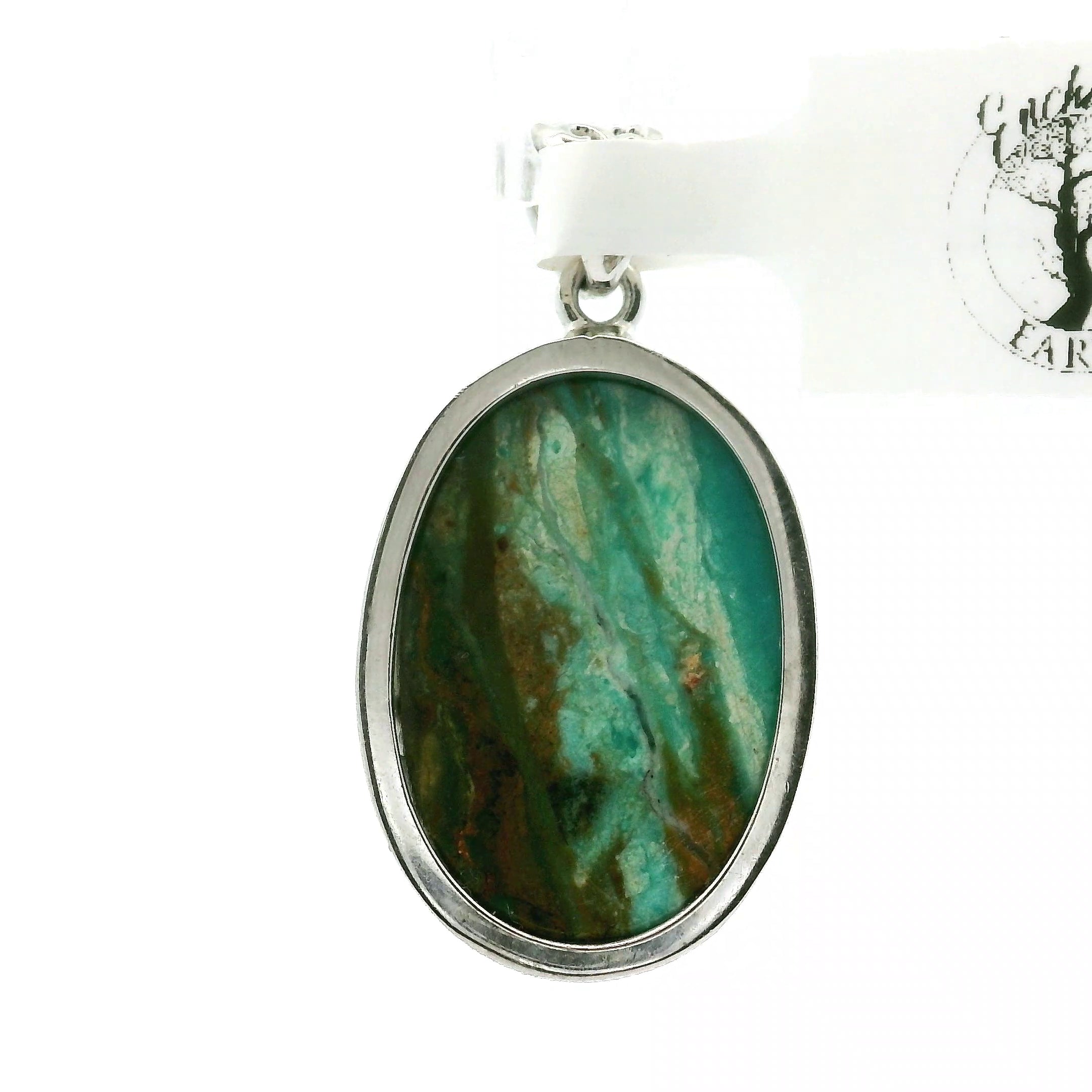 Blue Opal With Moonstone Pendant .925 Silver for Encouraging Surrender to the Divine Will