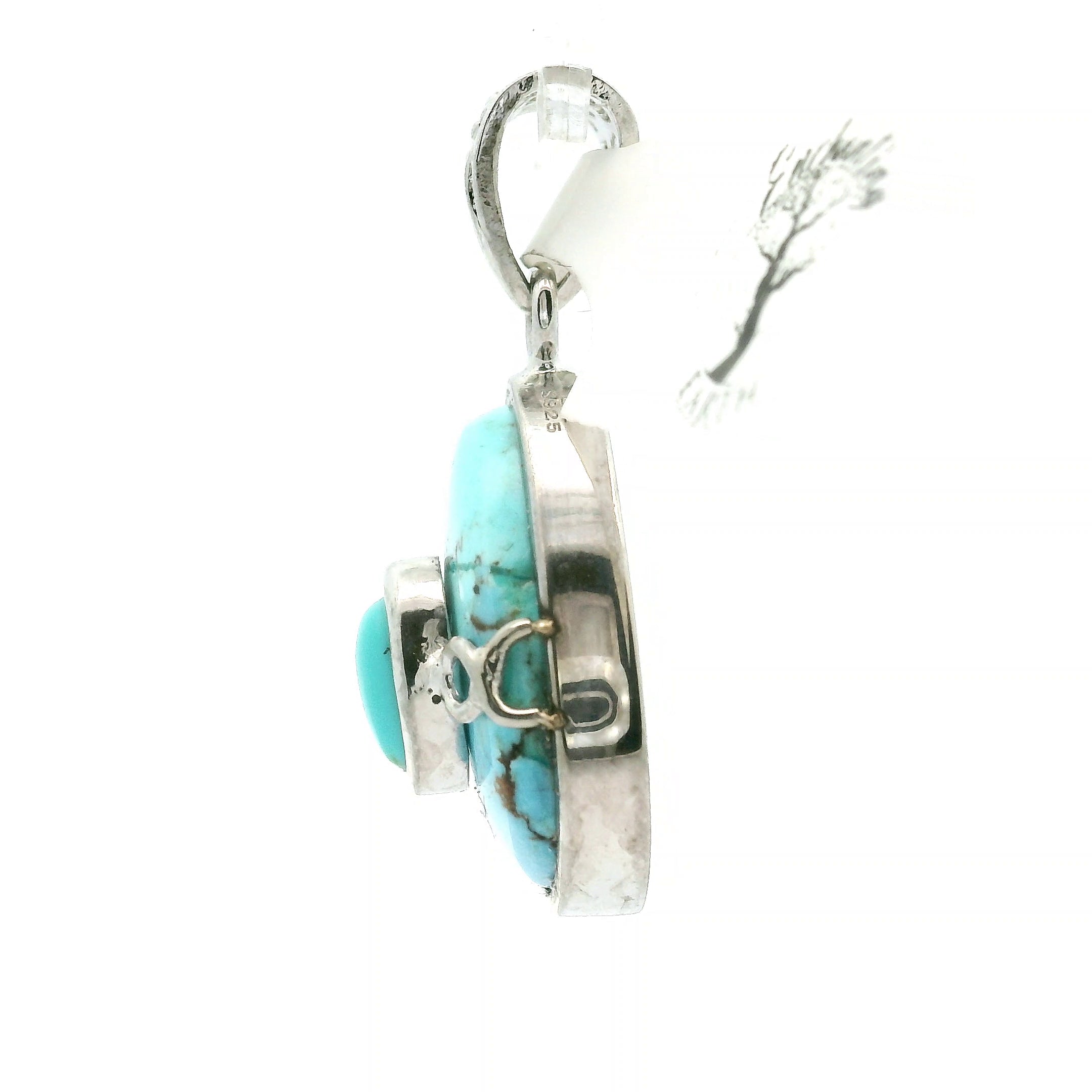 Golden Hill Turquoise Pendant for Good Luck, Prosperity and Protection