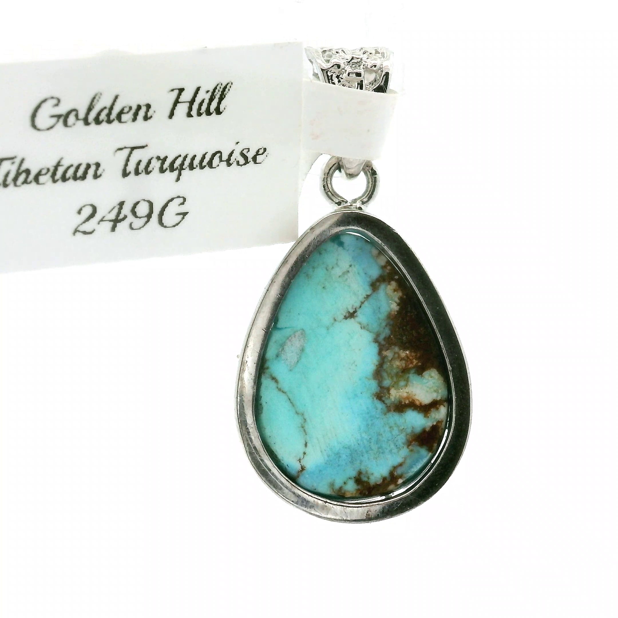 Golden Hill Turquoise Pendant for Good Luck, Prosperity and Protection