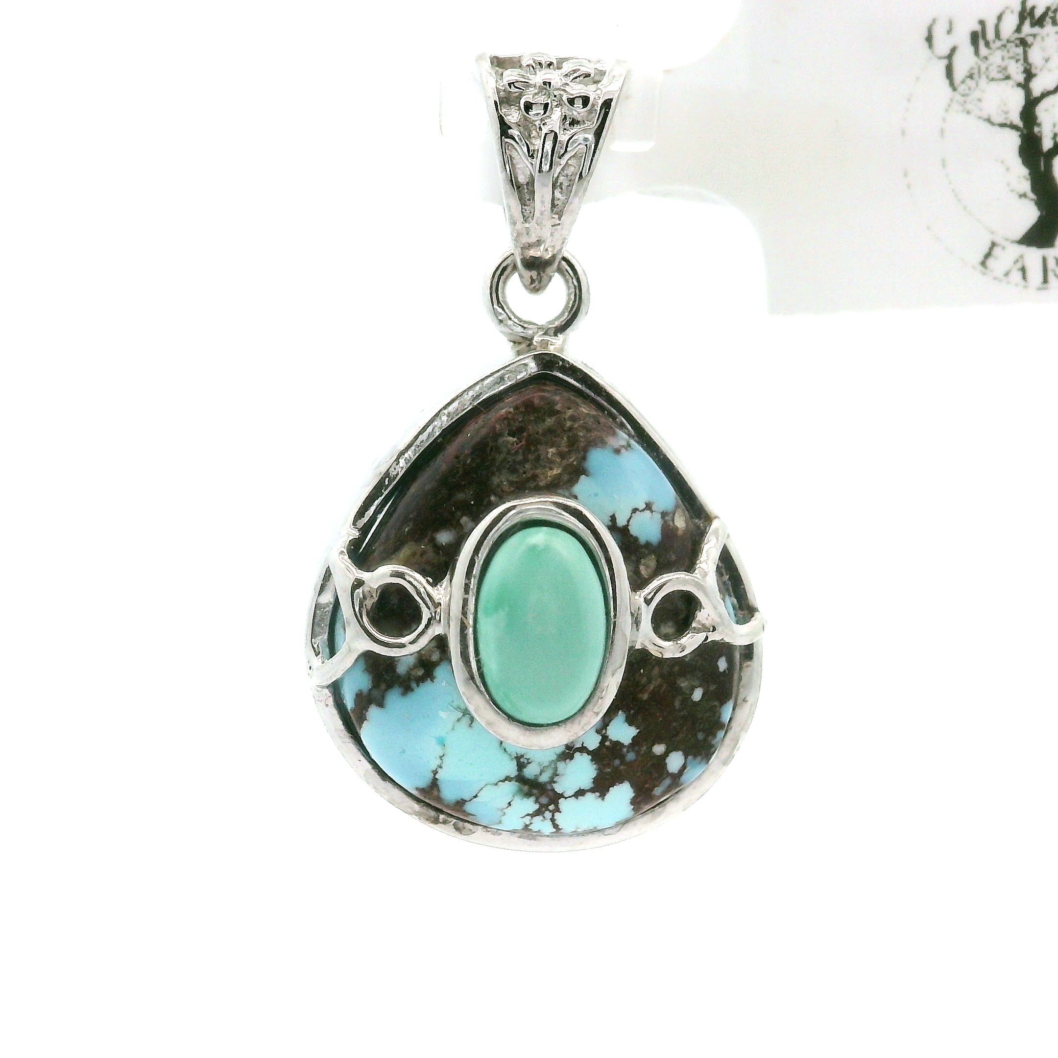 Golden Hill Turquoise Pendant for Good Luck, Prosperity and Protection