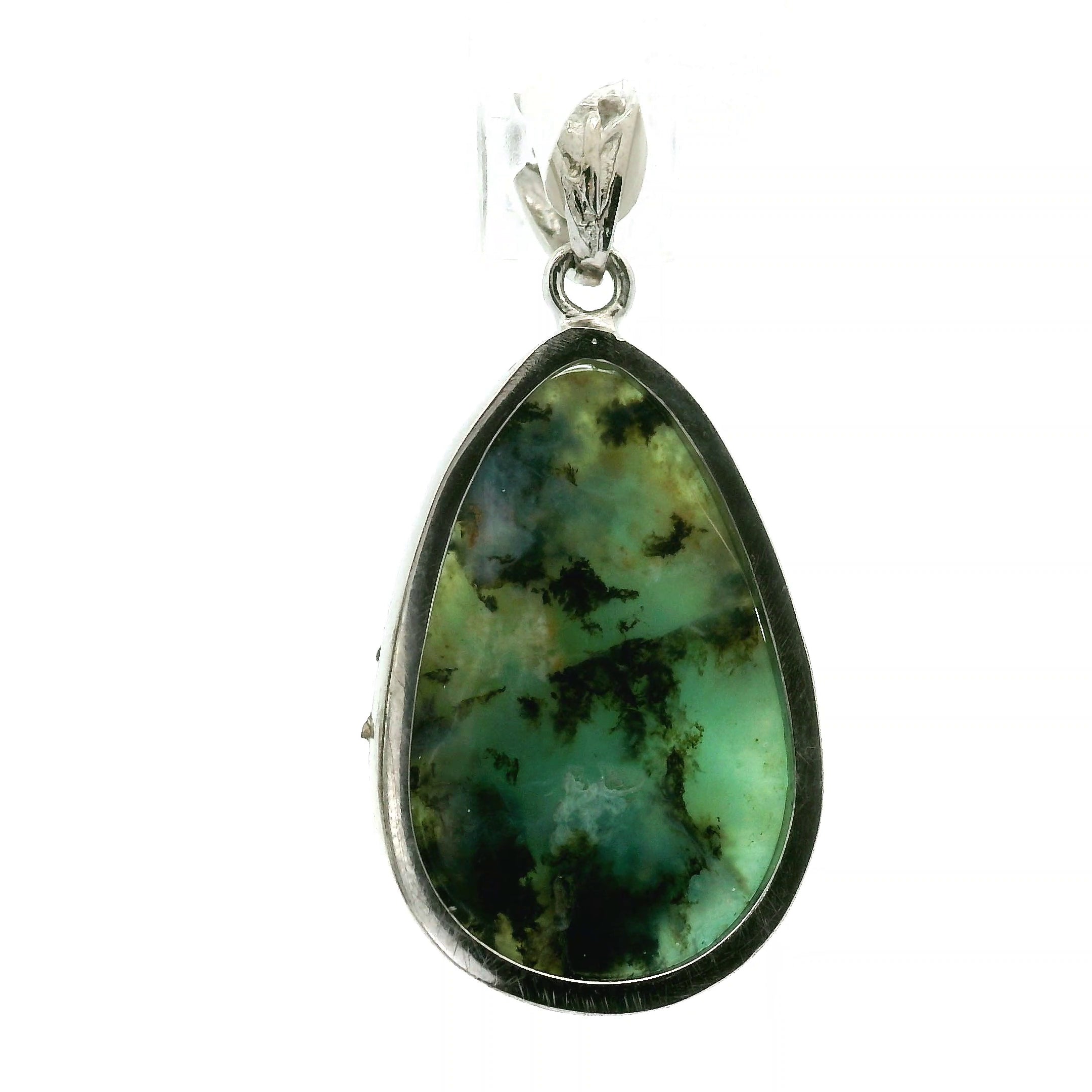 Blue Opal With Blue Apatite Pendant .925 Silver for Encouraging Surrender to the Divine Will