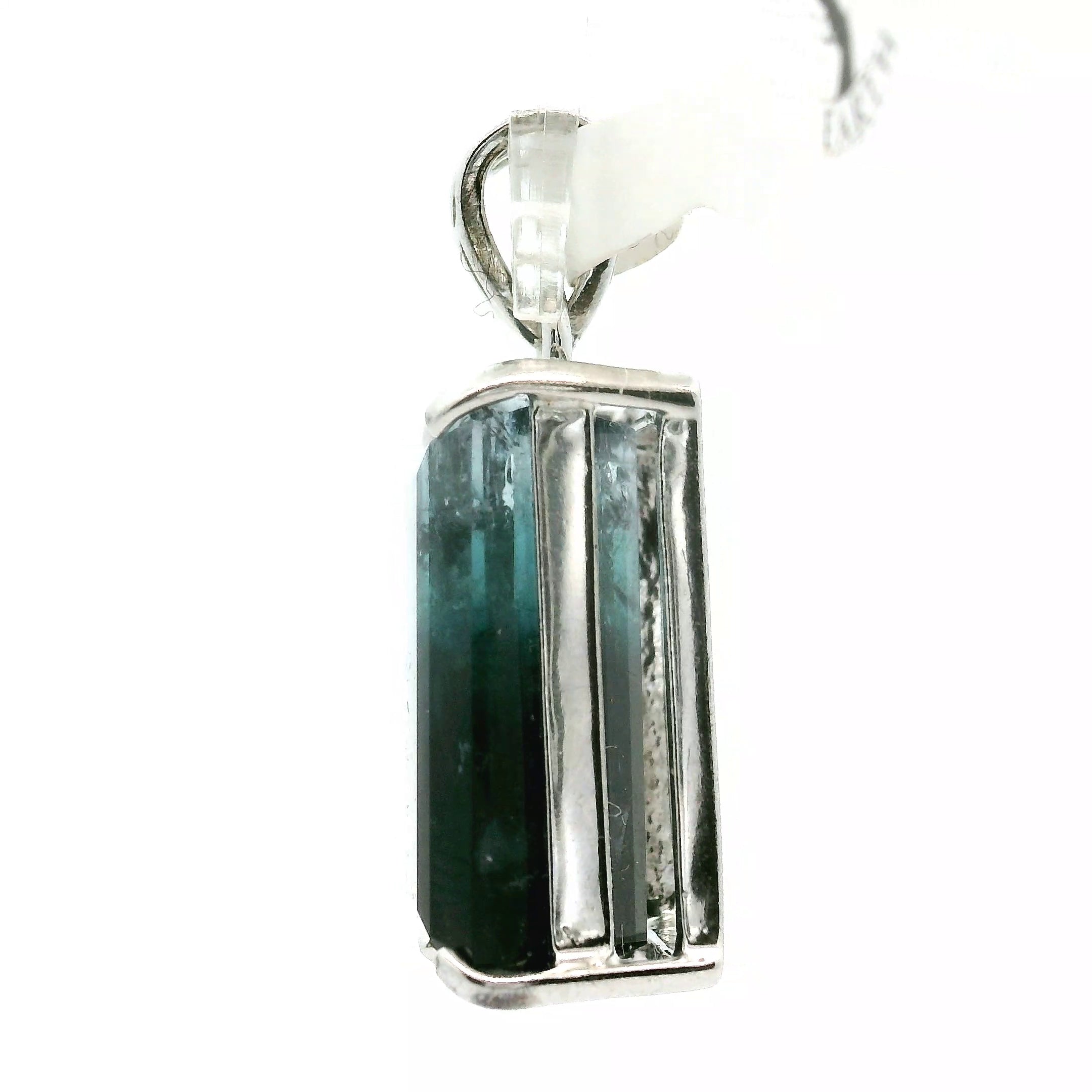 Twilight Tourmaline Pendant .925 Silver for Spiritual Growth, Intuition and Renewal