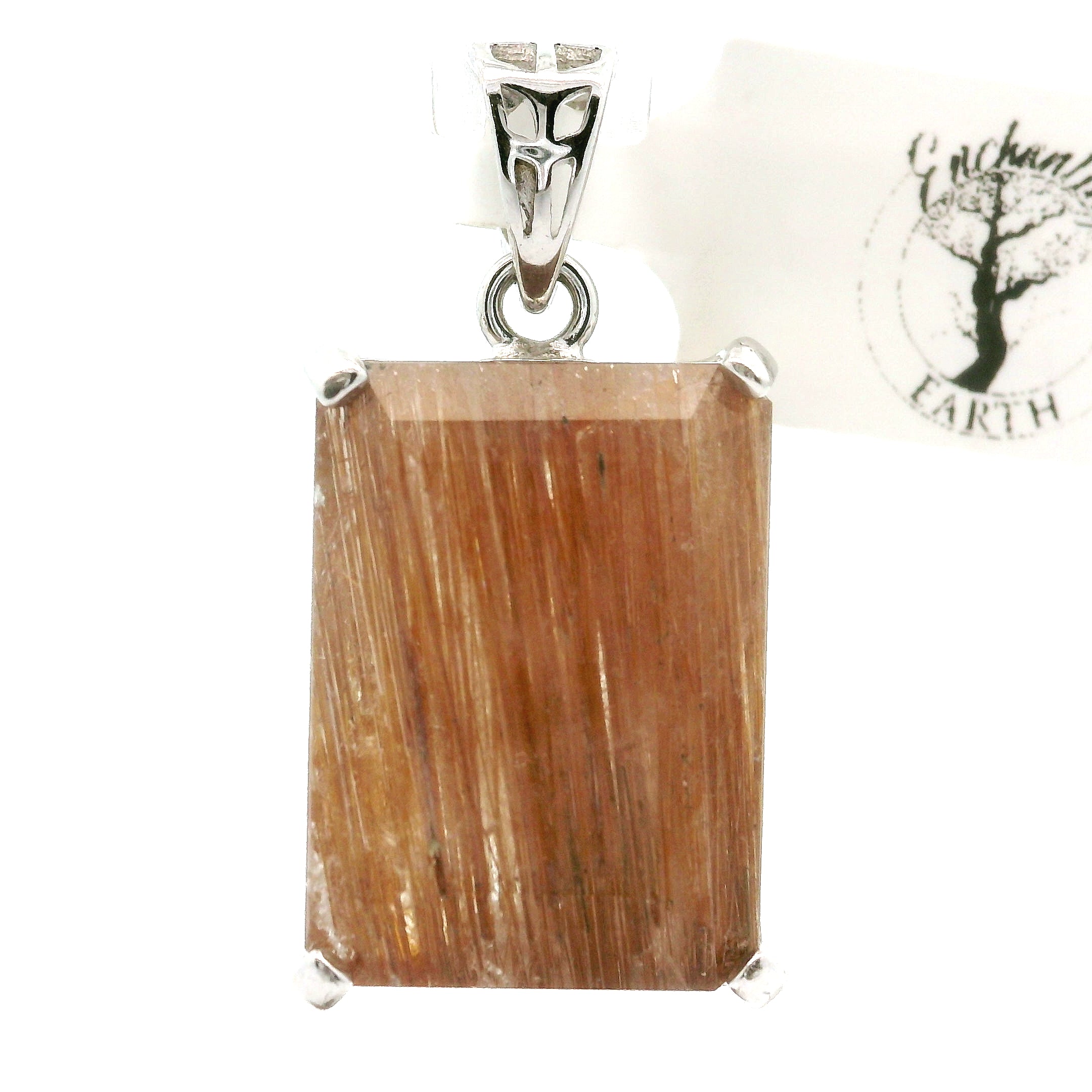 Copper Rutile Pendant .925 Silver for Accelerating Intentions and Manifesting