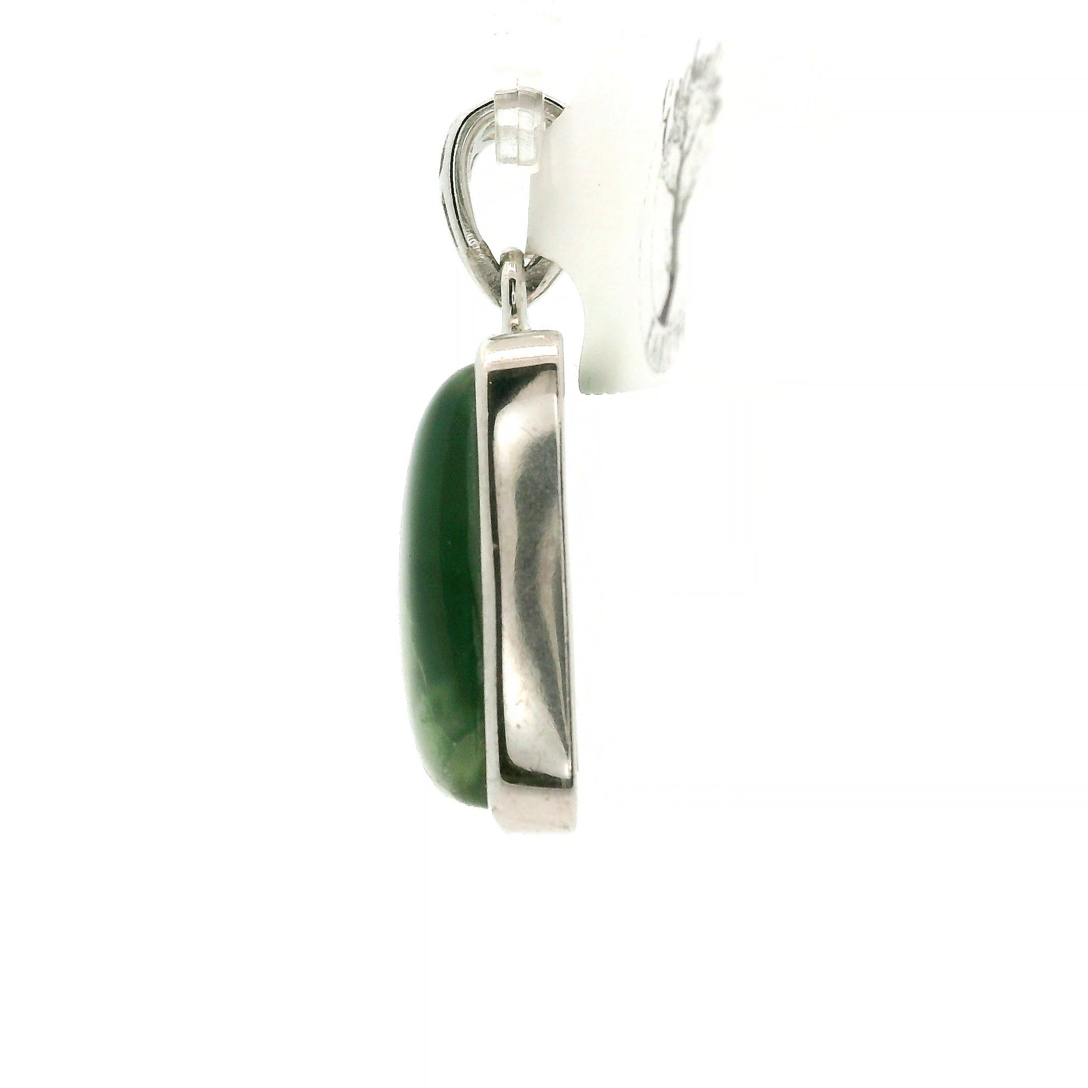 Jade Pendant .925 Silver for Abundance, Good Luck, Joy and Protection