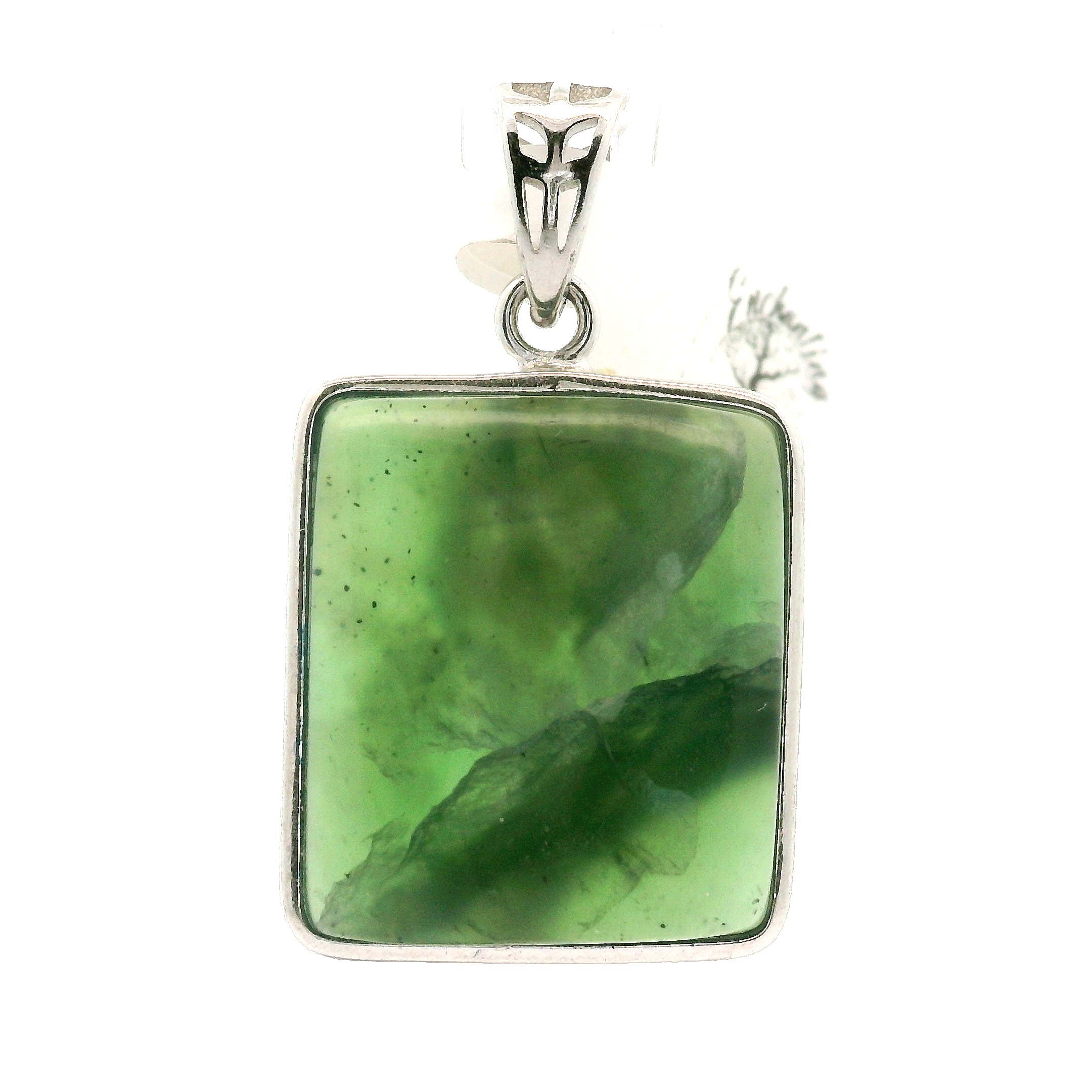Jade Pendant .925 Silver for Abundance, Good Luck, Joy and Protection