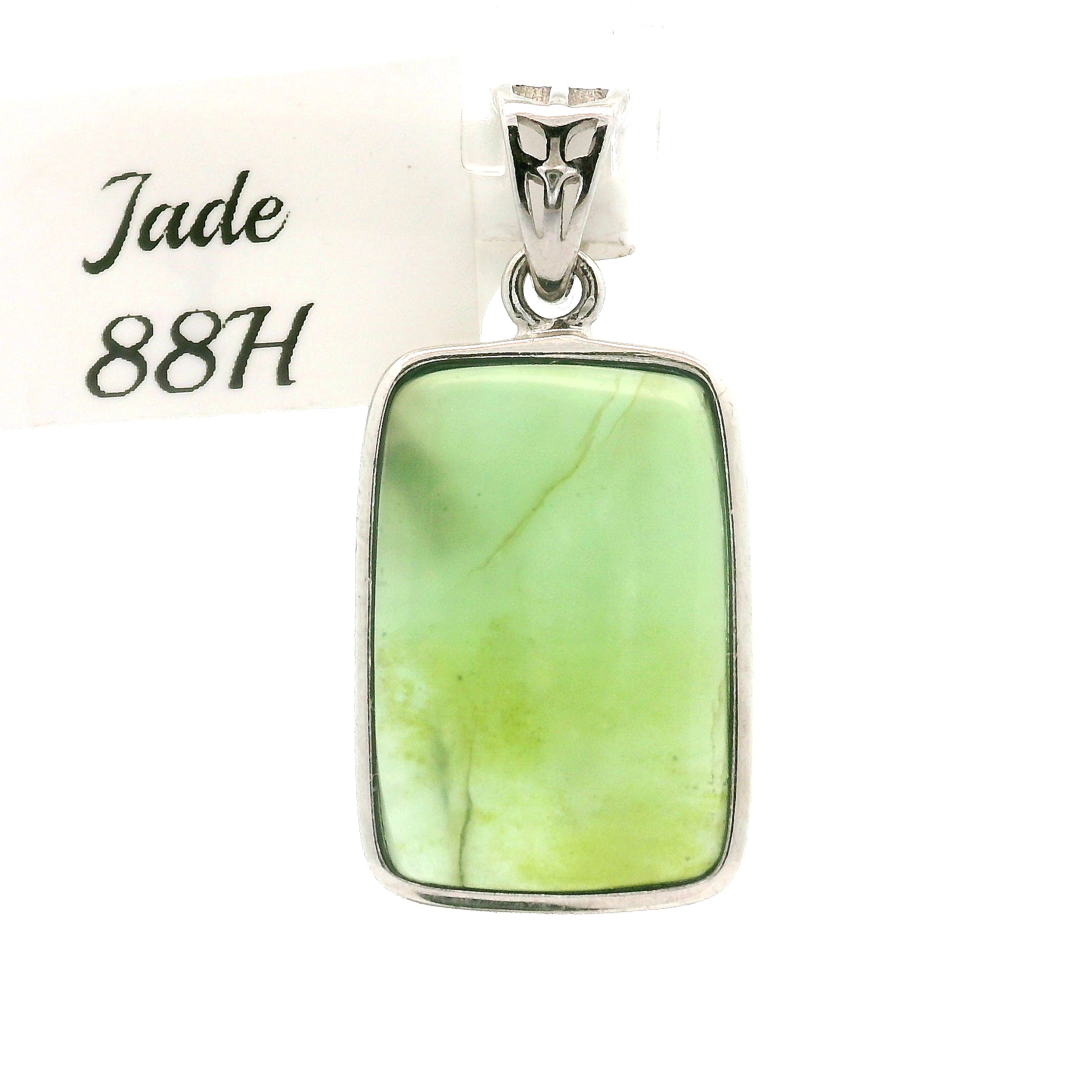 Jade Pendant .925 Silver for Abundance, Good Luck, Joy and Protection
