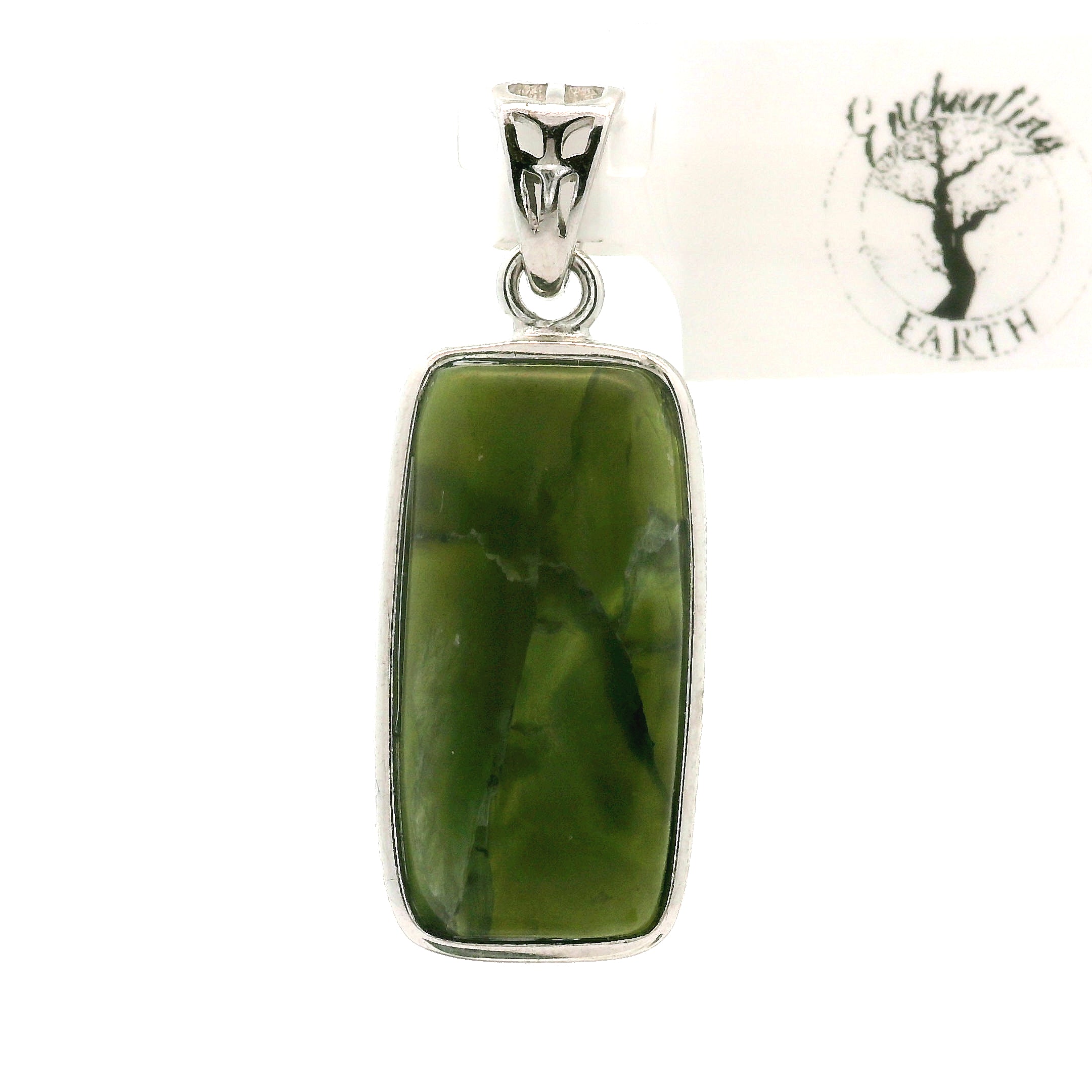 Jade Pendant .925 Silver for Abundance, Good Luck, Joy and Protection