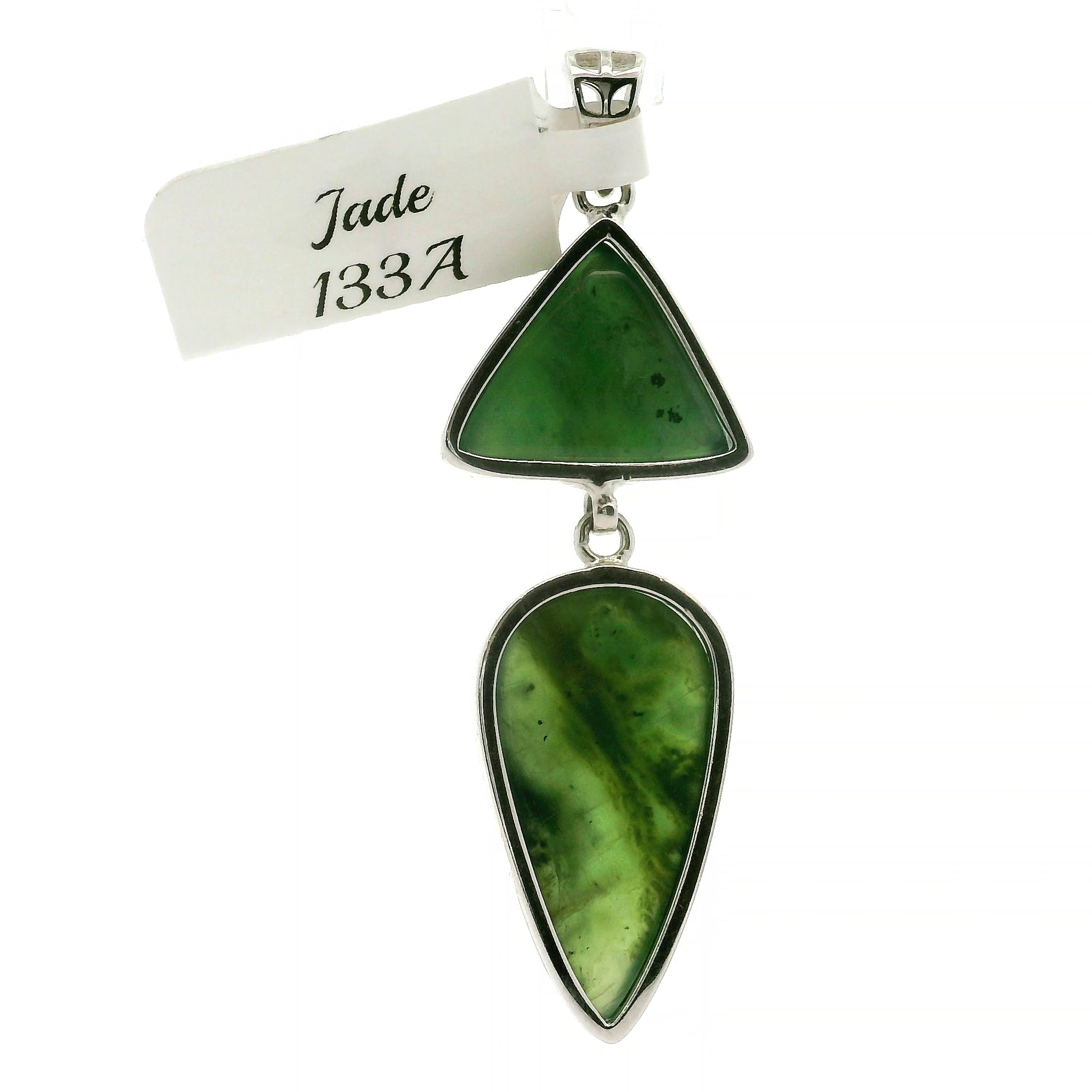 Jade Multi-Stone Pendant .925 Silver for Abundance, Good Luck, Joy and Protection
