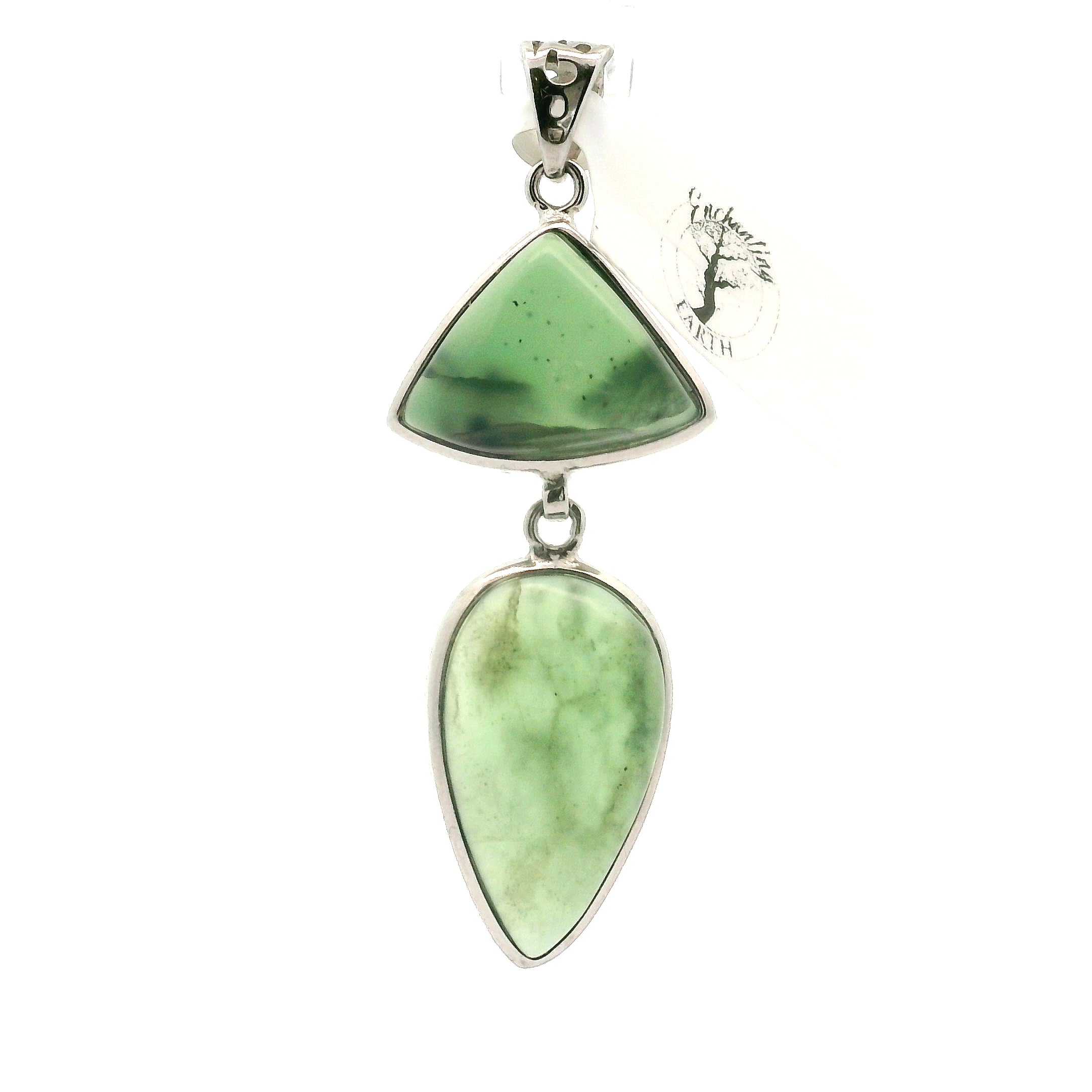 Jade Multi-Stone Pendant .925 Silver for Abundance, Good Luck, Joy and Protection