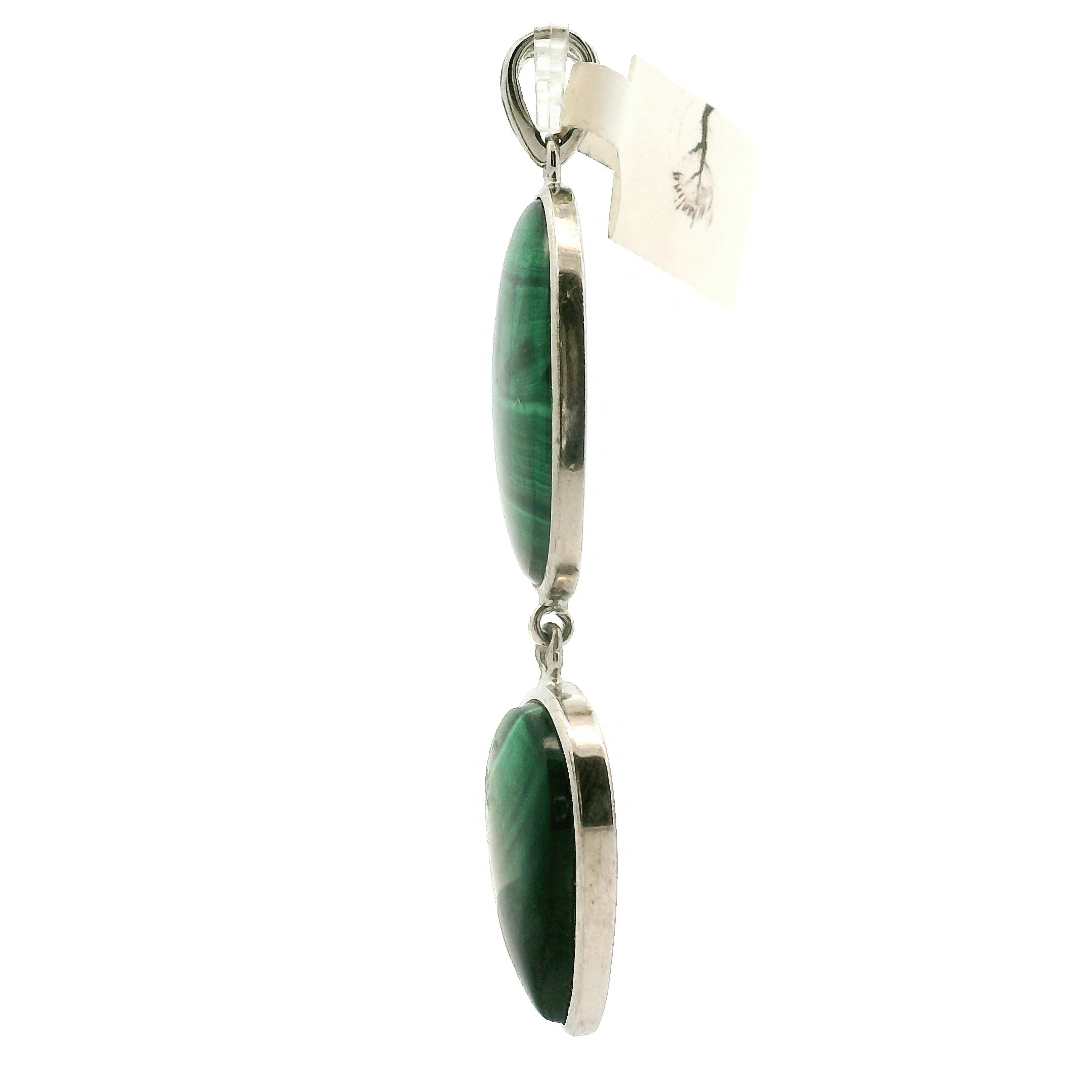 Malachite Multi-Stone Pendant .925 Silver for Abundance, Luck and Transformation