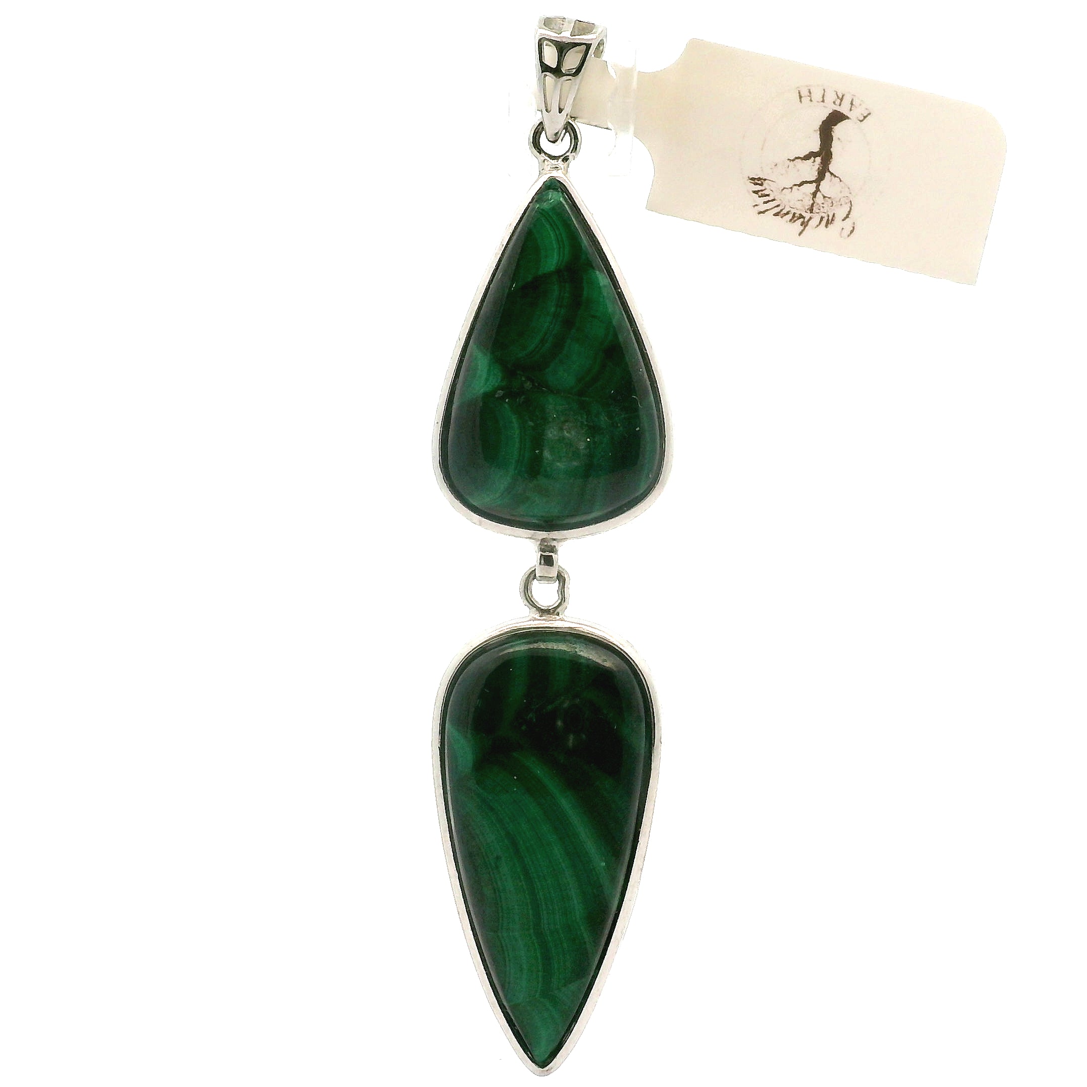 Malachite Multi-Stone Pendant .925 Silver for Abundance, Luck and Transformation