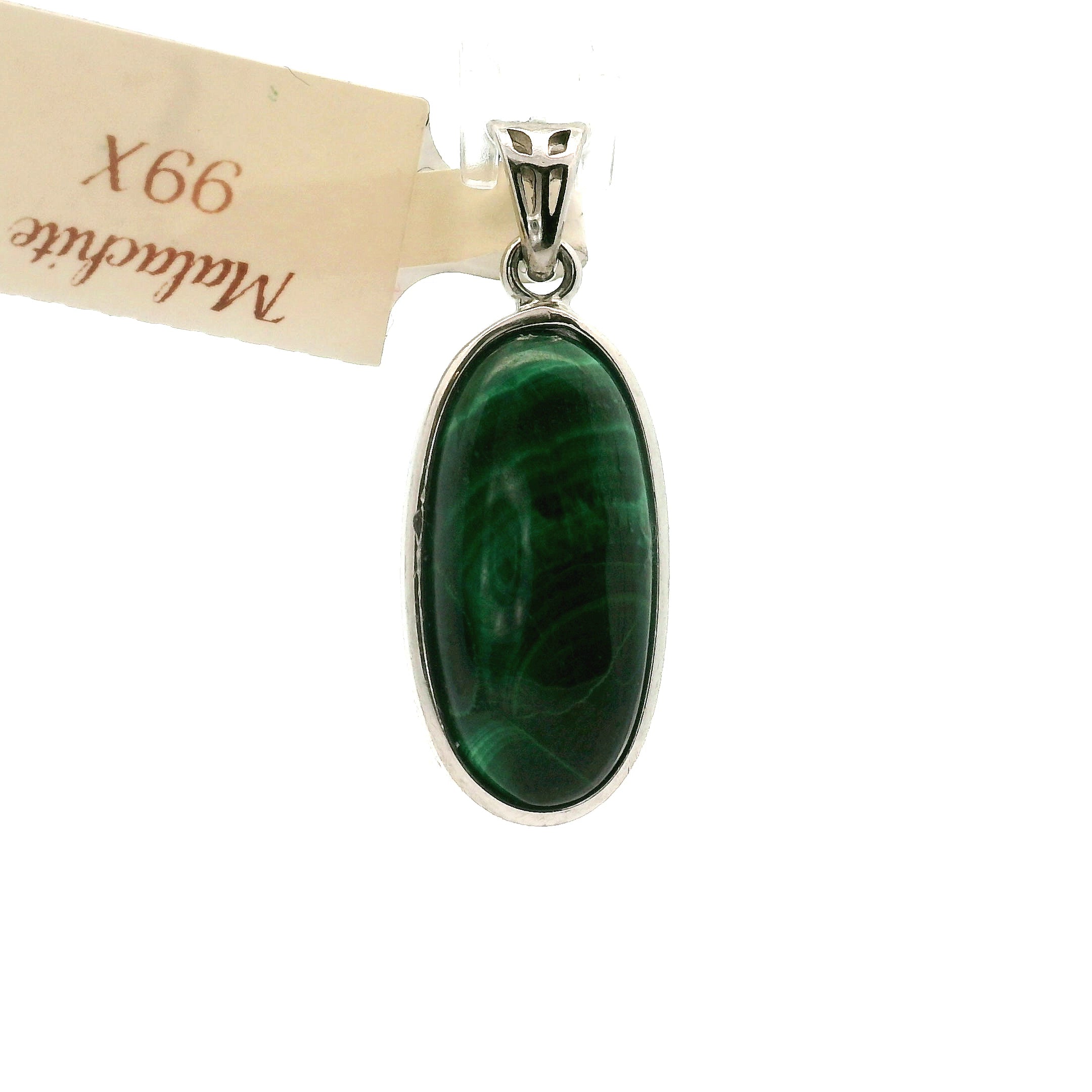 Malachite Pendant .925 Silver for Abundance, Luck and Transformation