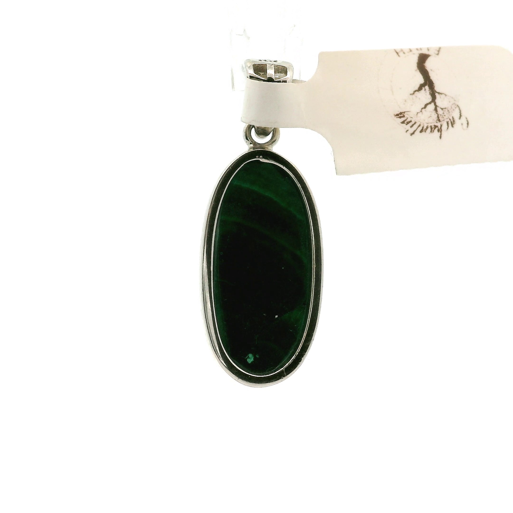 Malachite Pendant .925 Silver for Abundance, Luck and Transformation