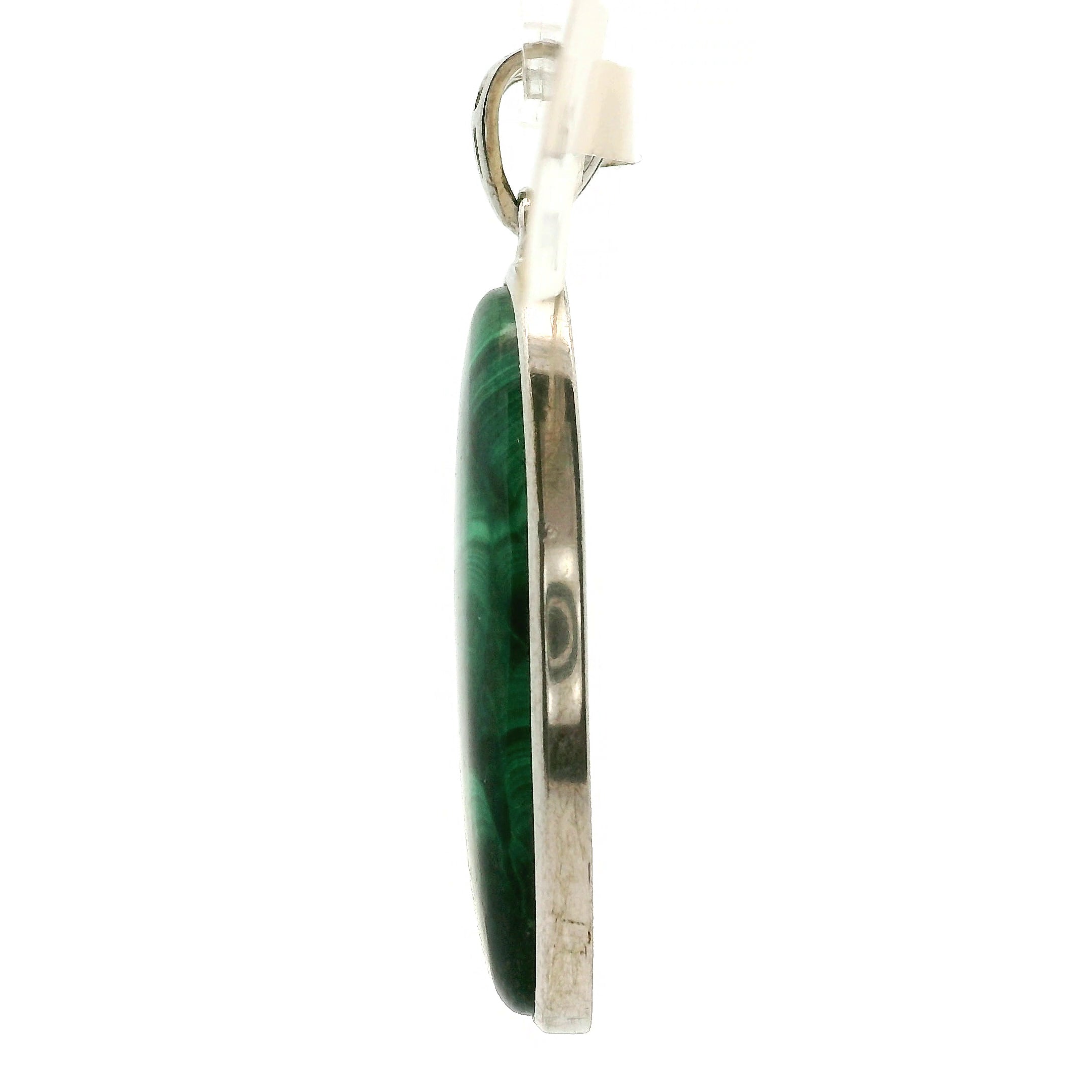 Malachite Pendant .925 Silver for Abundance, Luck and Transformation