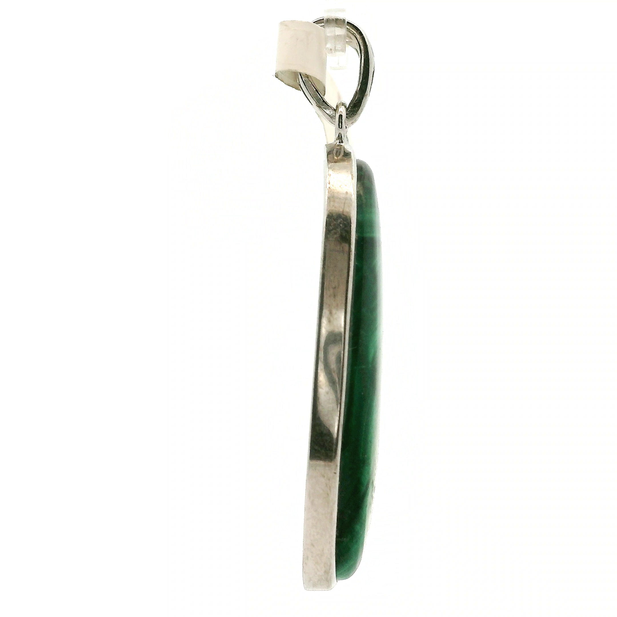 Malachite Pendant .925 Silver for Abundance, Luck and Transformation