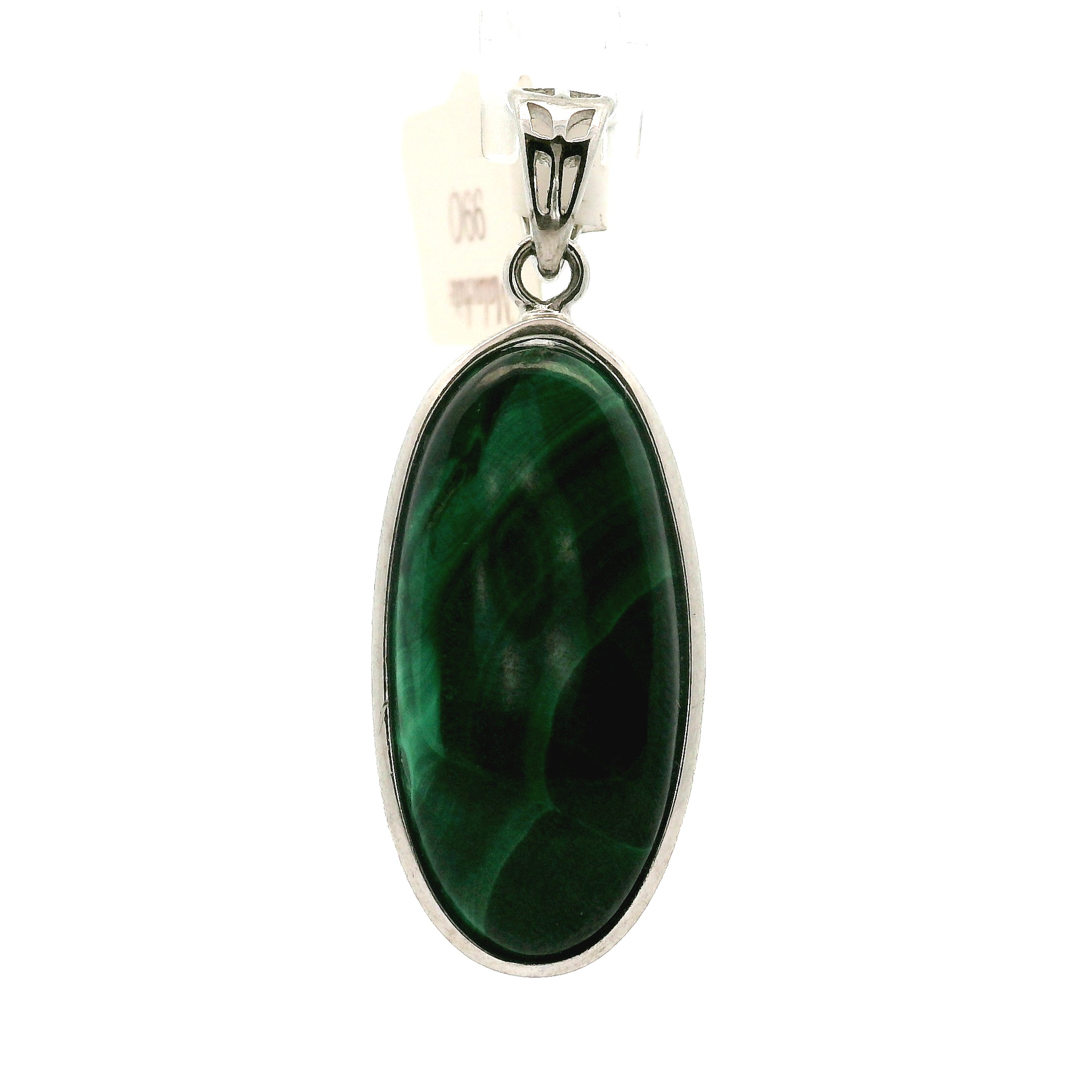 Malachite Pendant .925 Silver for Abundance, Luck and Transformation