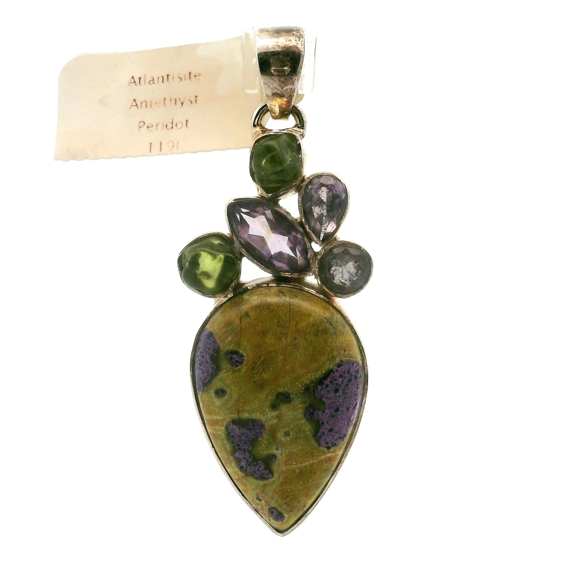 Atlantisite Amethyst and Peridot Pendant for Awareness, Emotional Maturity & Improved Self Esteem