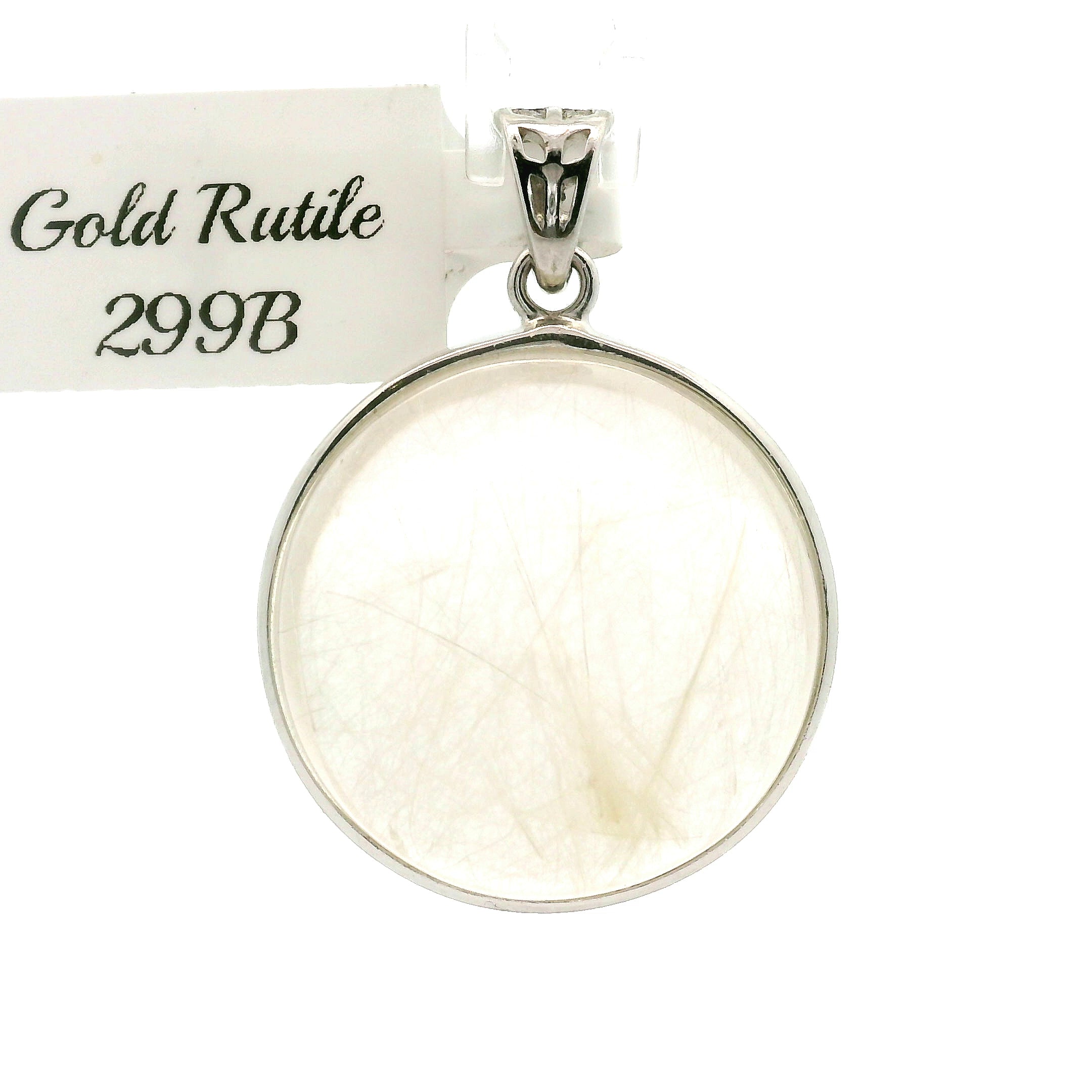Gold Rutile Pendant .925 Silver for Insight, Meditation & Shamanic Journey