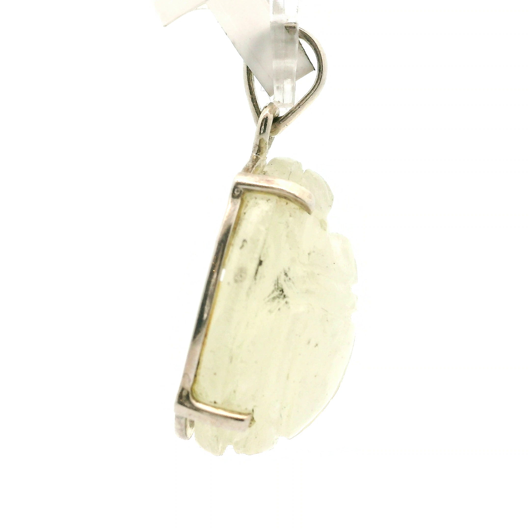 Libyan Desert Glass Large Carved Scarab Pendant.925 Silver for Confidence, Manifestation and Personal Power