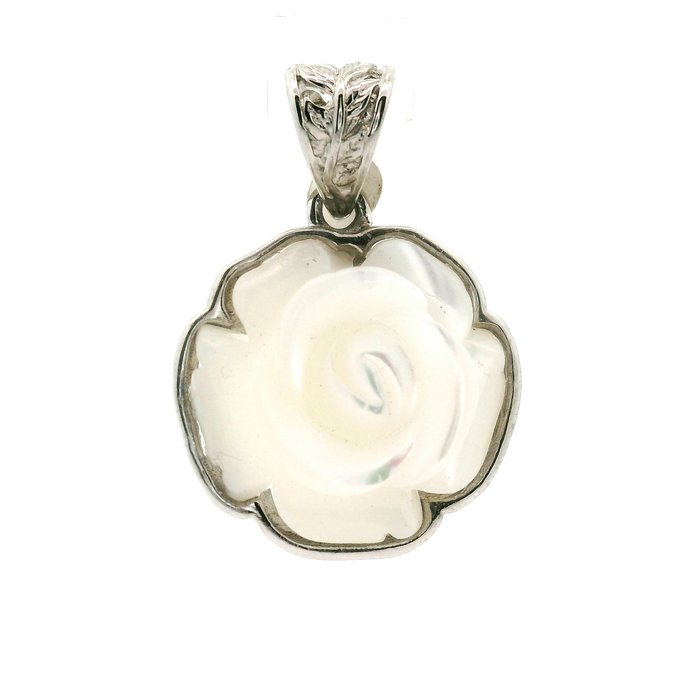 Mother of Pearl Flower Pendant .925 Silver for Embracing your Feminine Power, Memory and Peace of Mind
