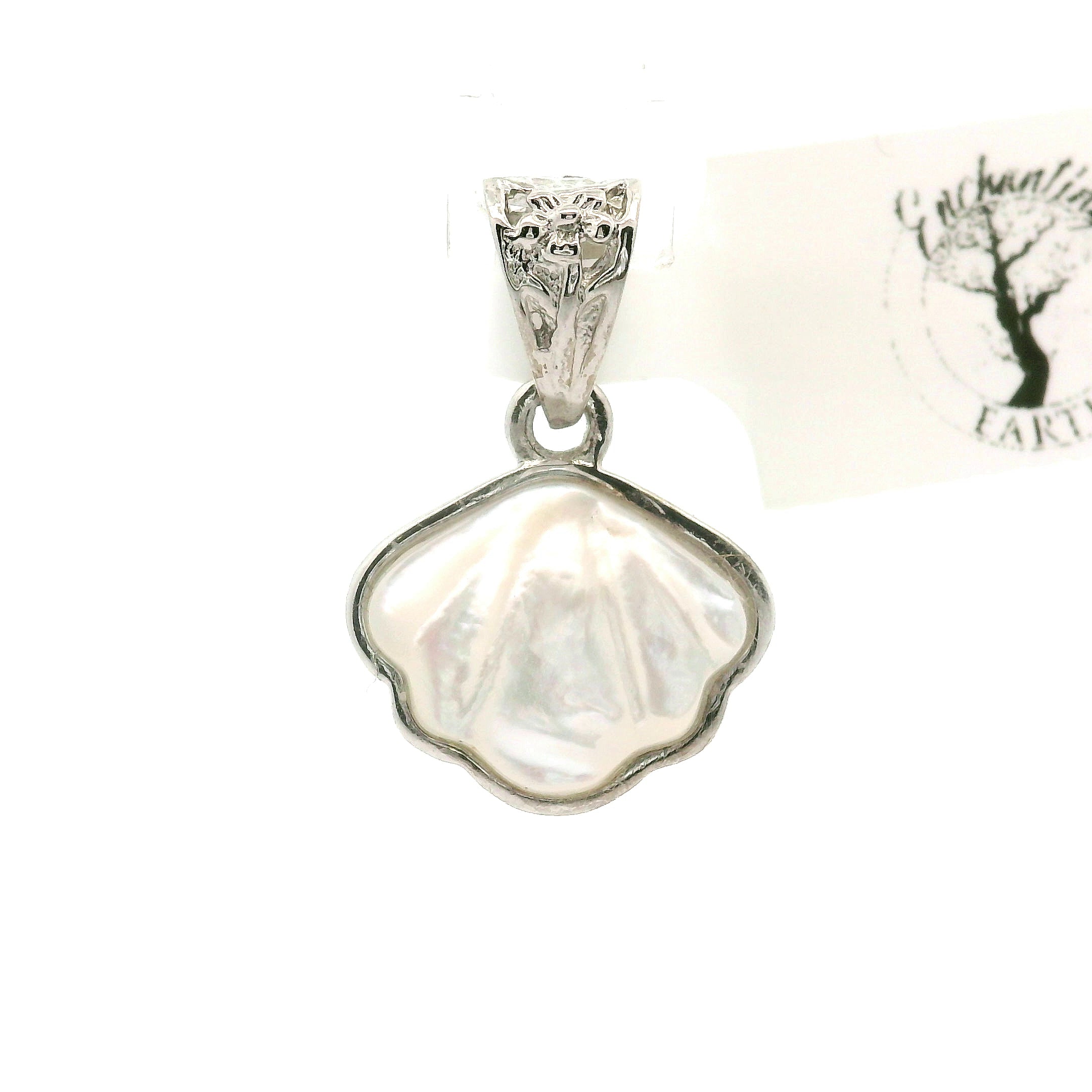 Mother of Pearl Seashell Pendant .925 Silver for Embracing your Feminine Power, Memory and Peace of Mind