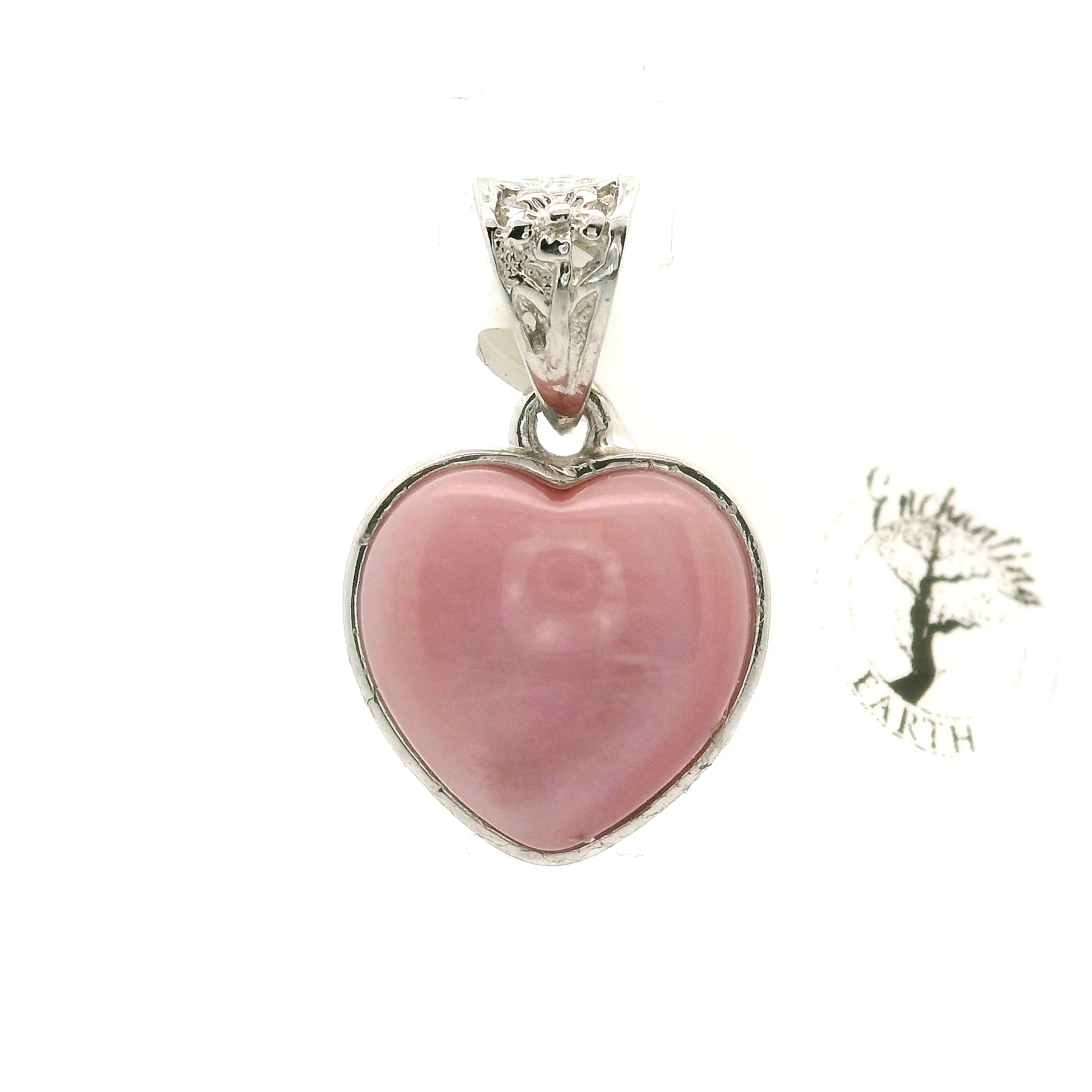 Pink Mother of Pearl Heart Pendant .925 Silver for Embracing your Feminine Power, and Self Acceptance