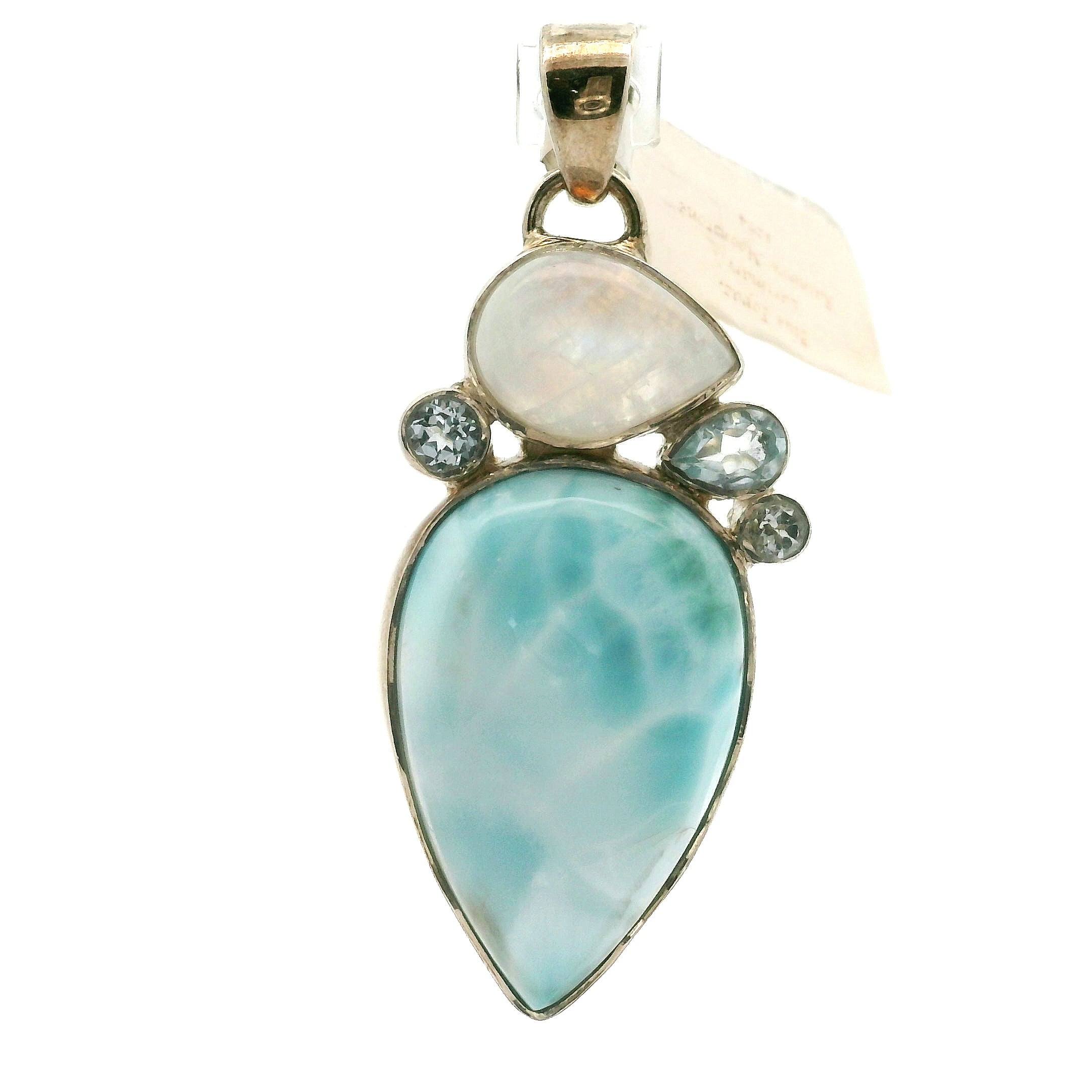 Multi-Stone Larimar Pendants .925 Silver for Channeling, Psychic Abilities and Awakening of your Third Eye Chakra