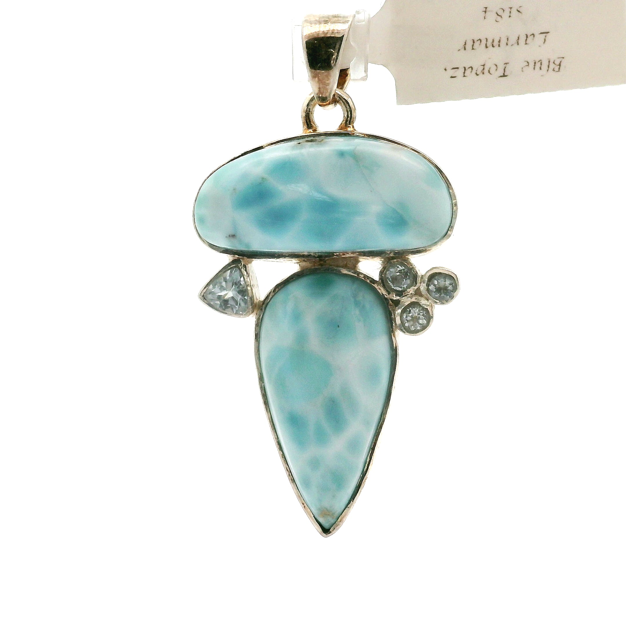 Multi-Stone Larimar Pendants .925 Silver for Channeling, Psychic Abilities and Awakening of your Third Eye Chakra