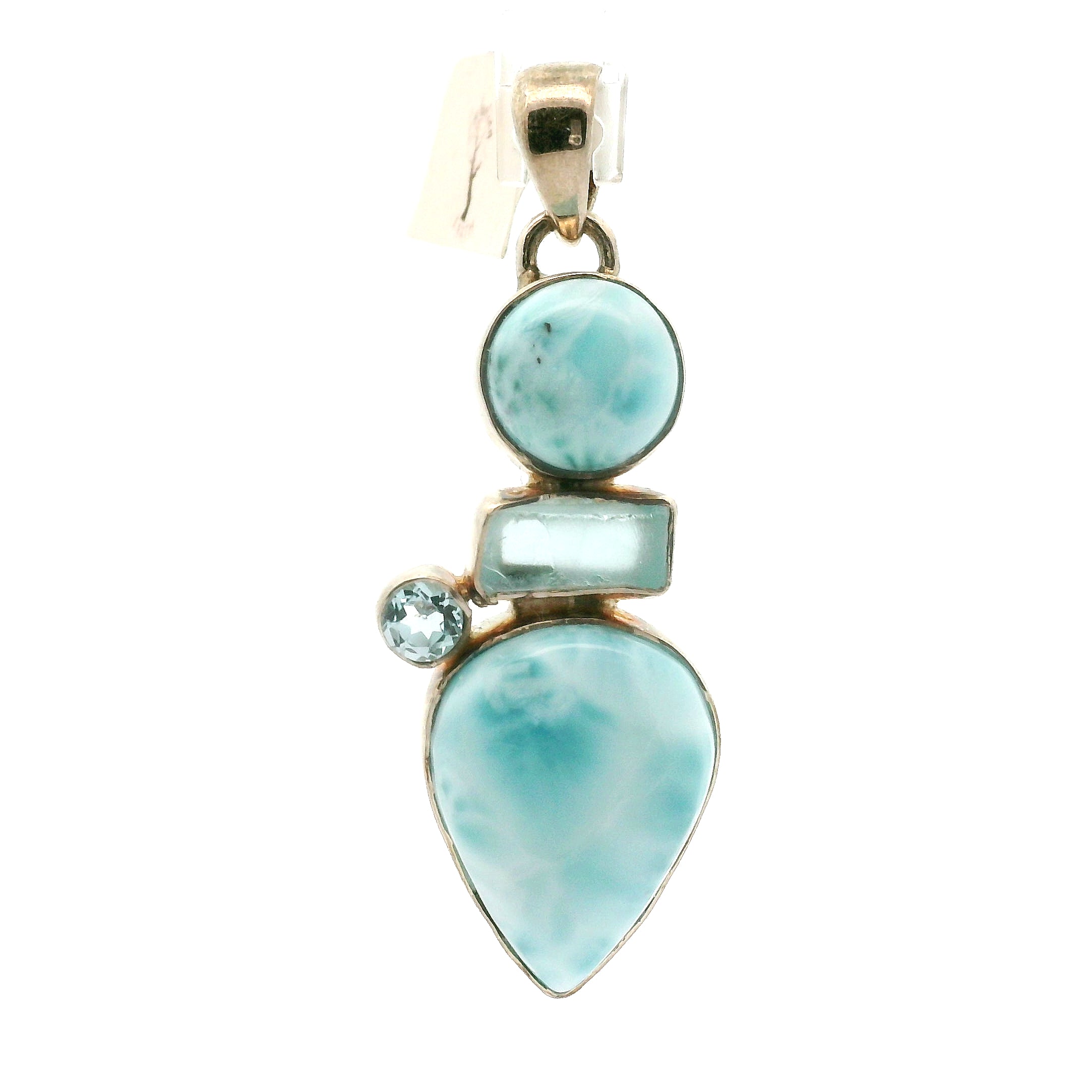 Multi-Stone Larimar Pendants .925 Silver for Channeling, Psychic Abilities and Awakening of your Third Eye Chakra