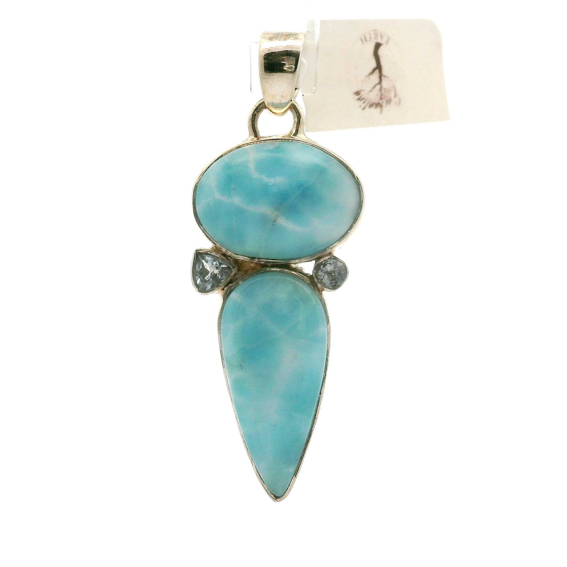 Multi-Stone Larimar Pendants .925 Silver for Channeling, Psychic Abilities and Awakening of your Third Eye Chakra