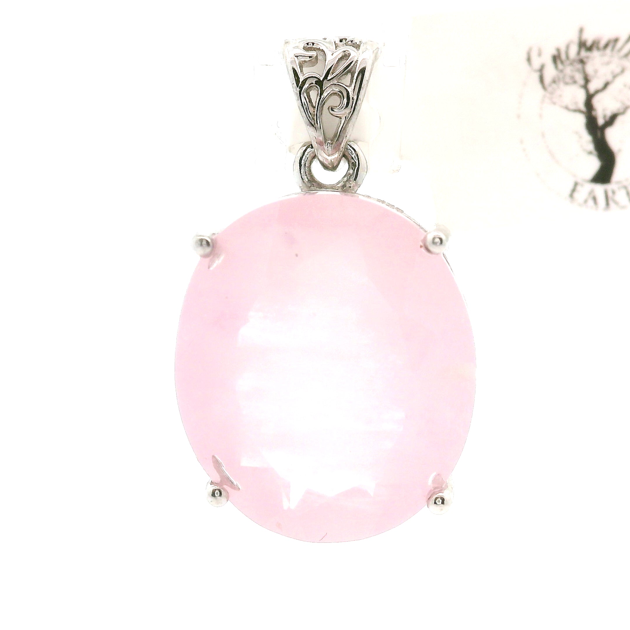 Morganite Pendant .925 Silver for Abundance of Joy and Love