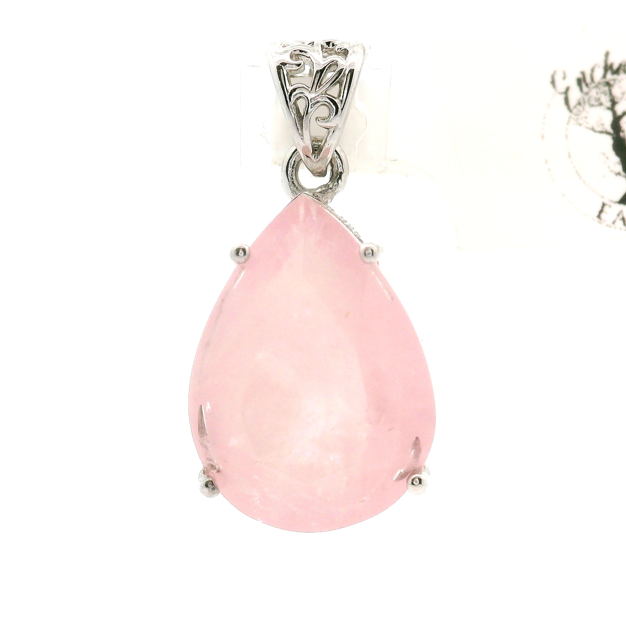 Morganite Pendant .925 Silver for Abundance of Joy and Love