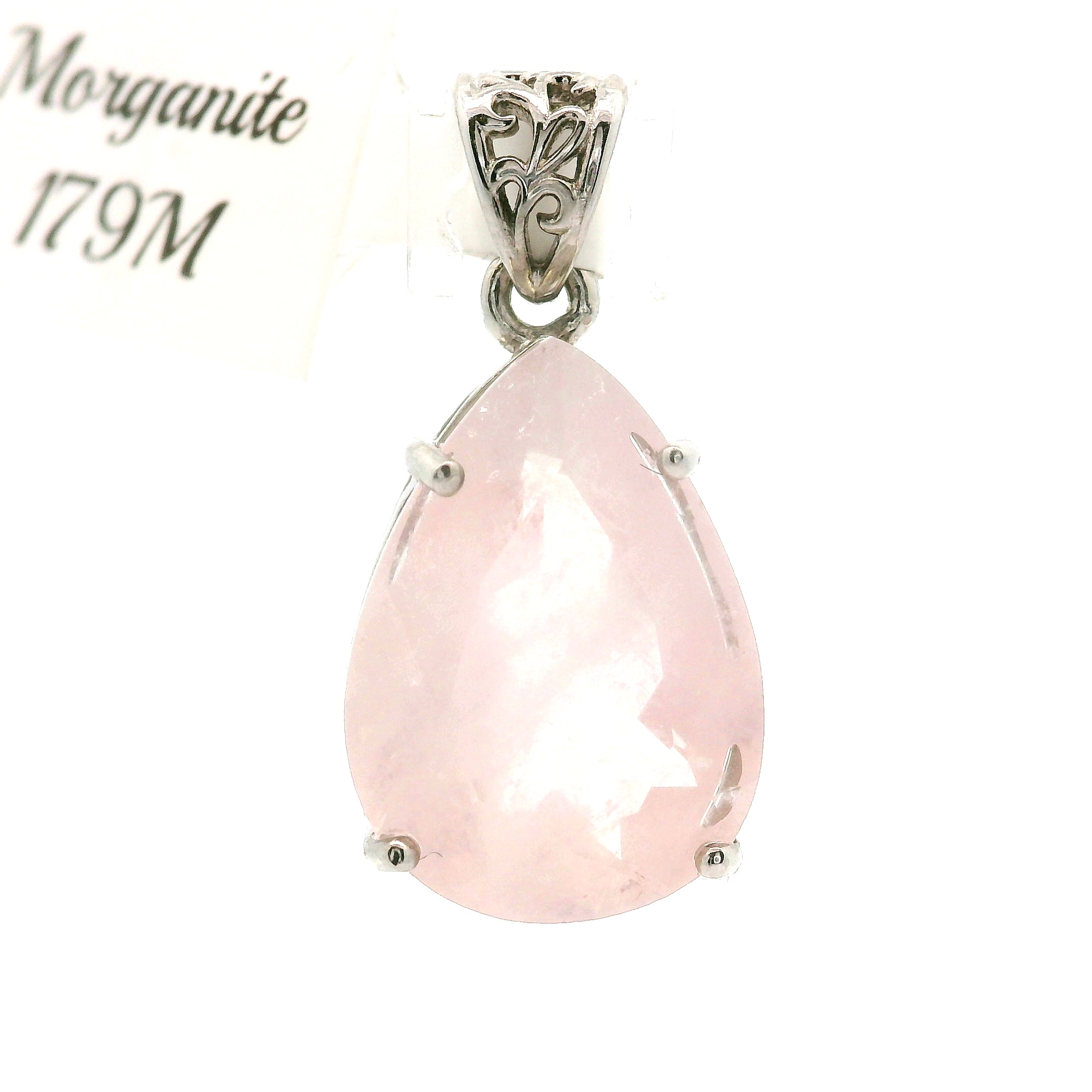 Morganite Pendant .925 Silver for Abundance of Joy and Love
