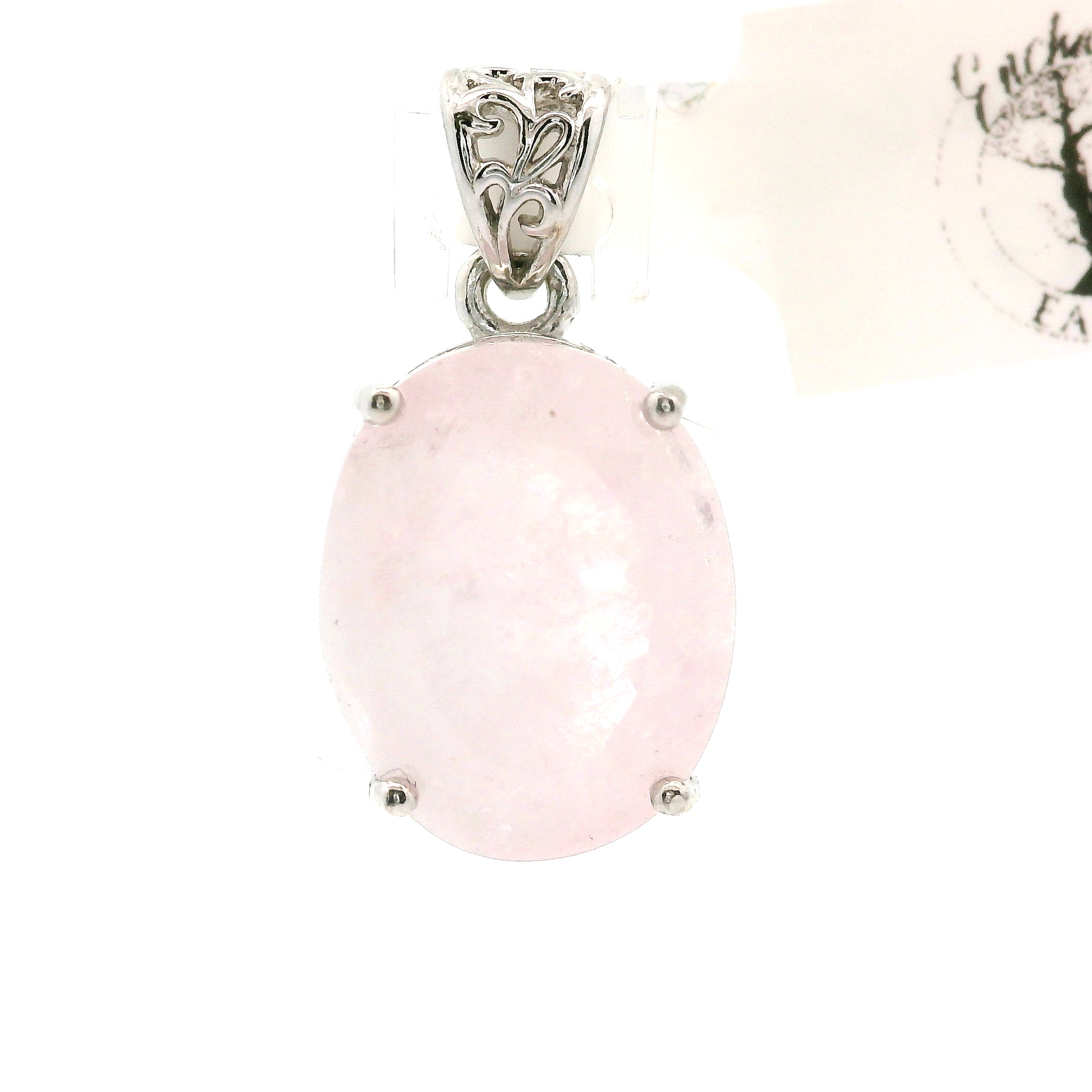 Morganite Pendant .925 Silver for Abundance of Joy and Love