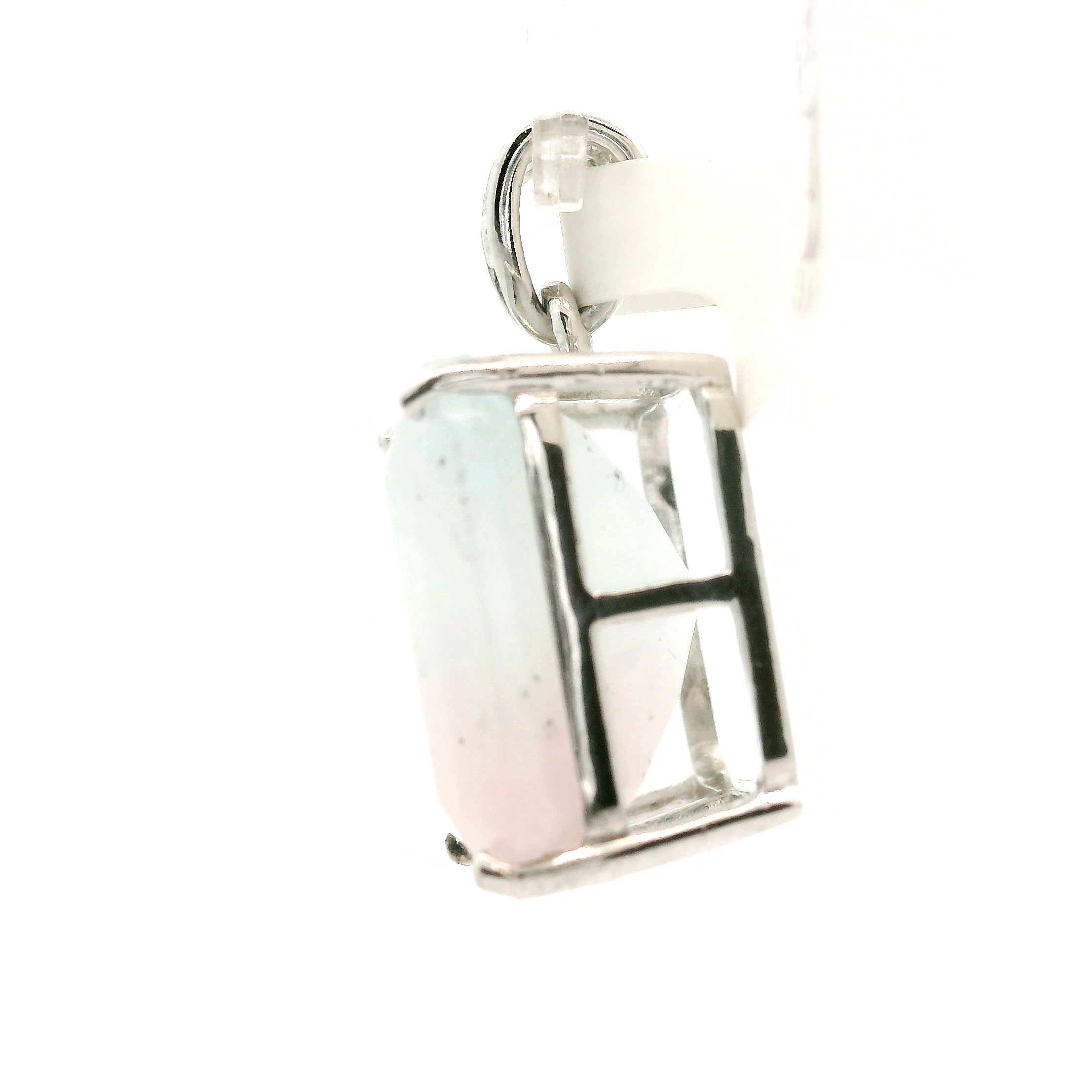Morganite & Aquamarine Pendant .925 Silver for Abundance of Joy and Love