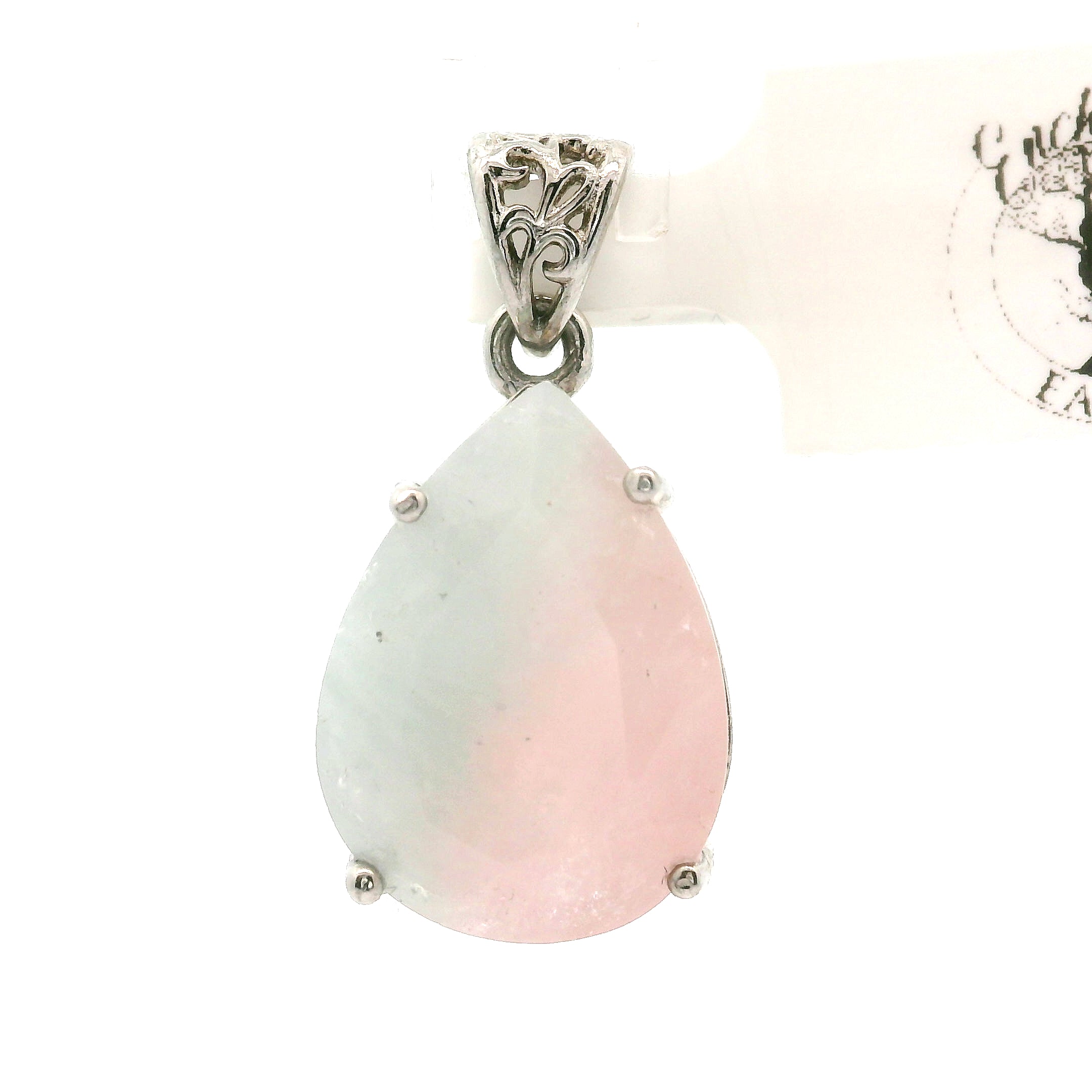 Morganite & Aquamarine Pendant .925 Silver for Abundance of Joy and Love