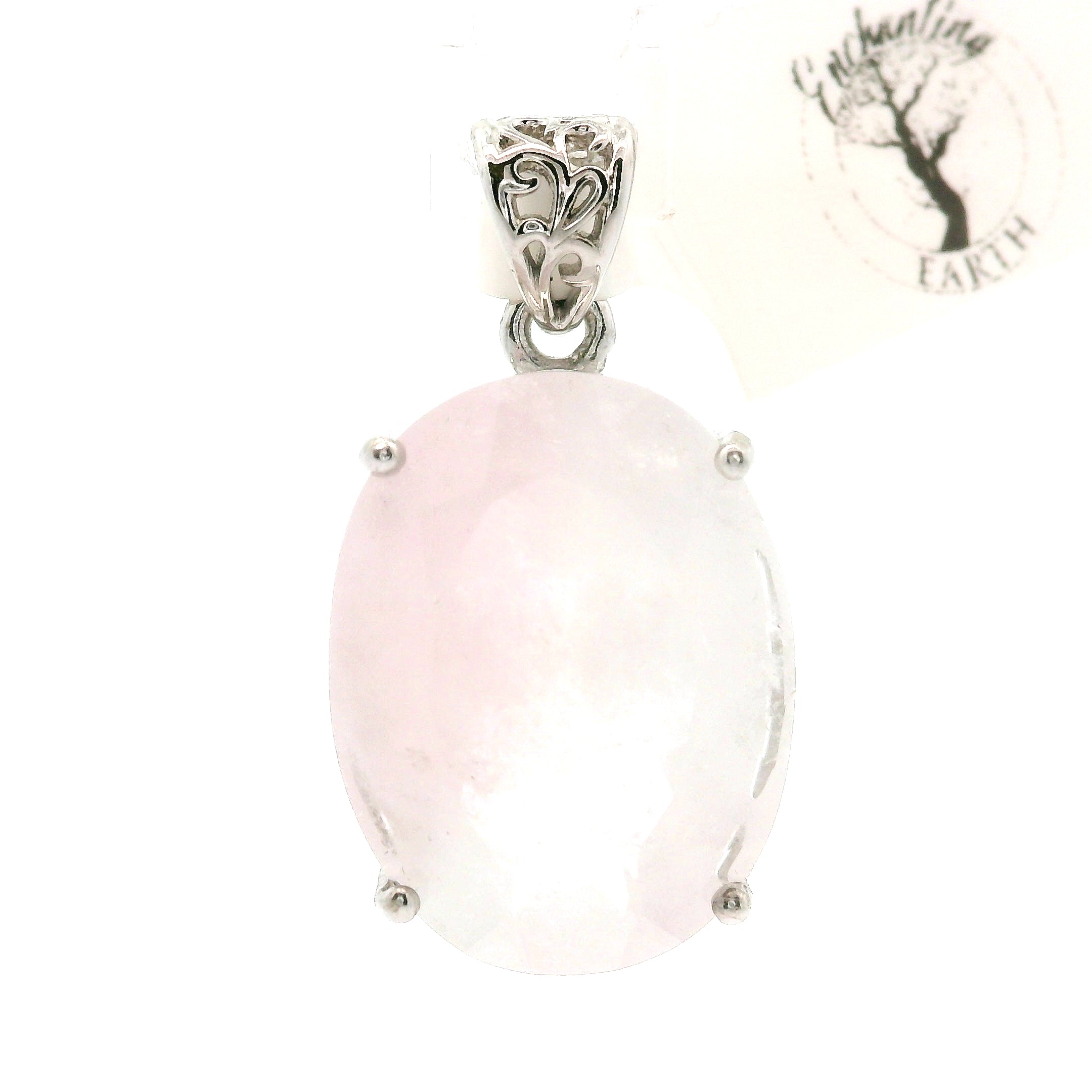 Morganite & Aquamarine Pendant .925 Silver for Abundance of Joy and Love