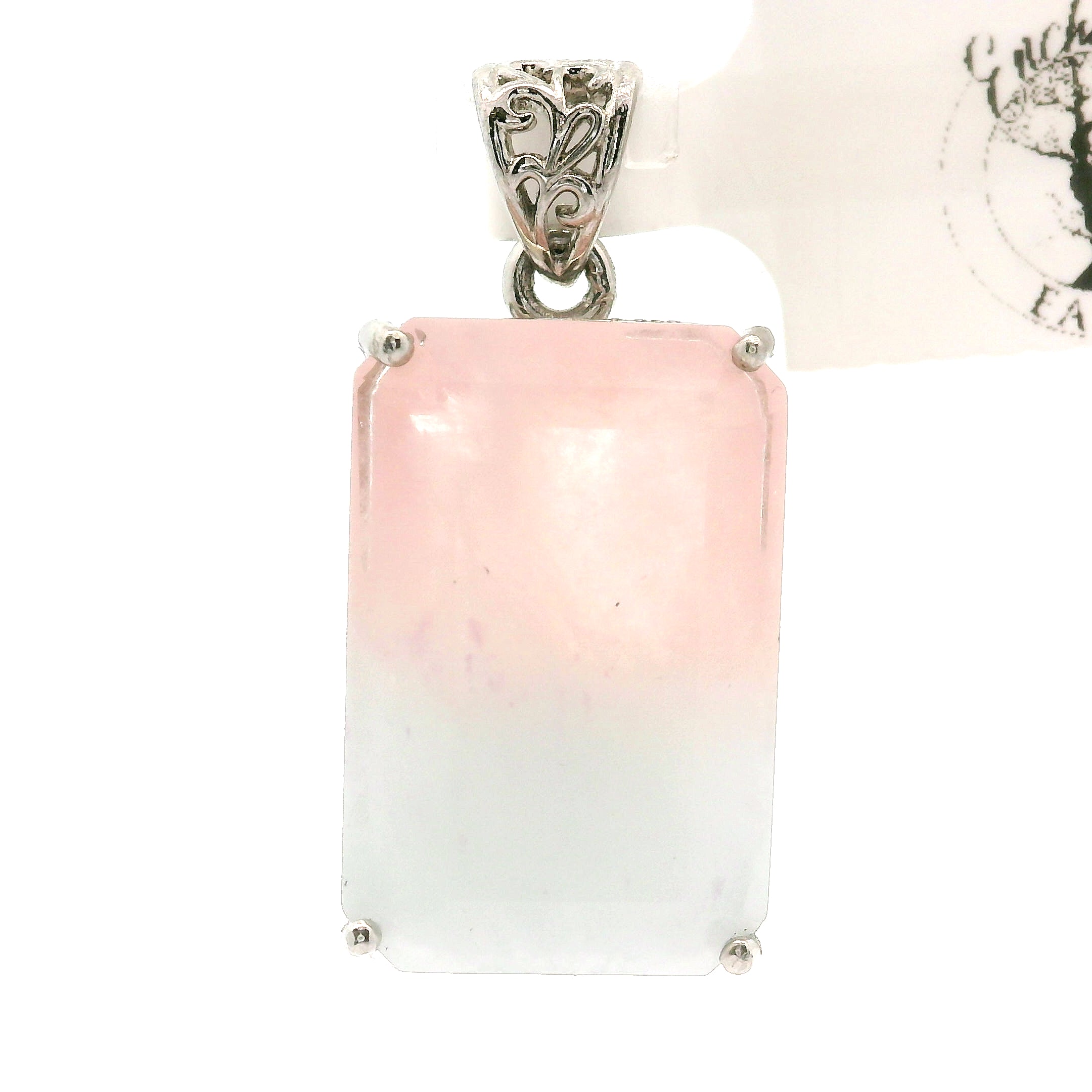 Morganite & Aquamarine Pendant .925 Silver for Abundance of Joy and Love