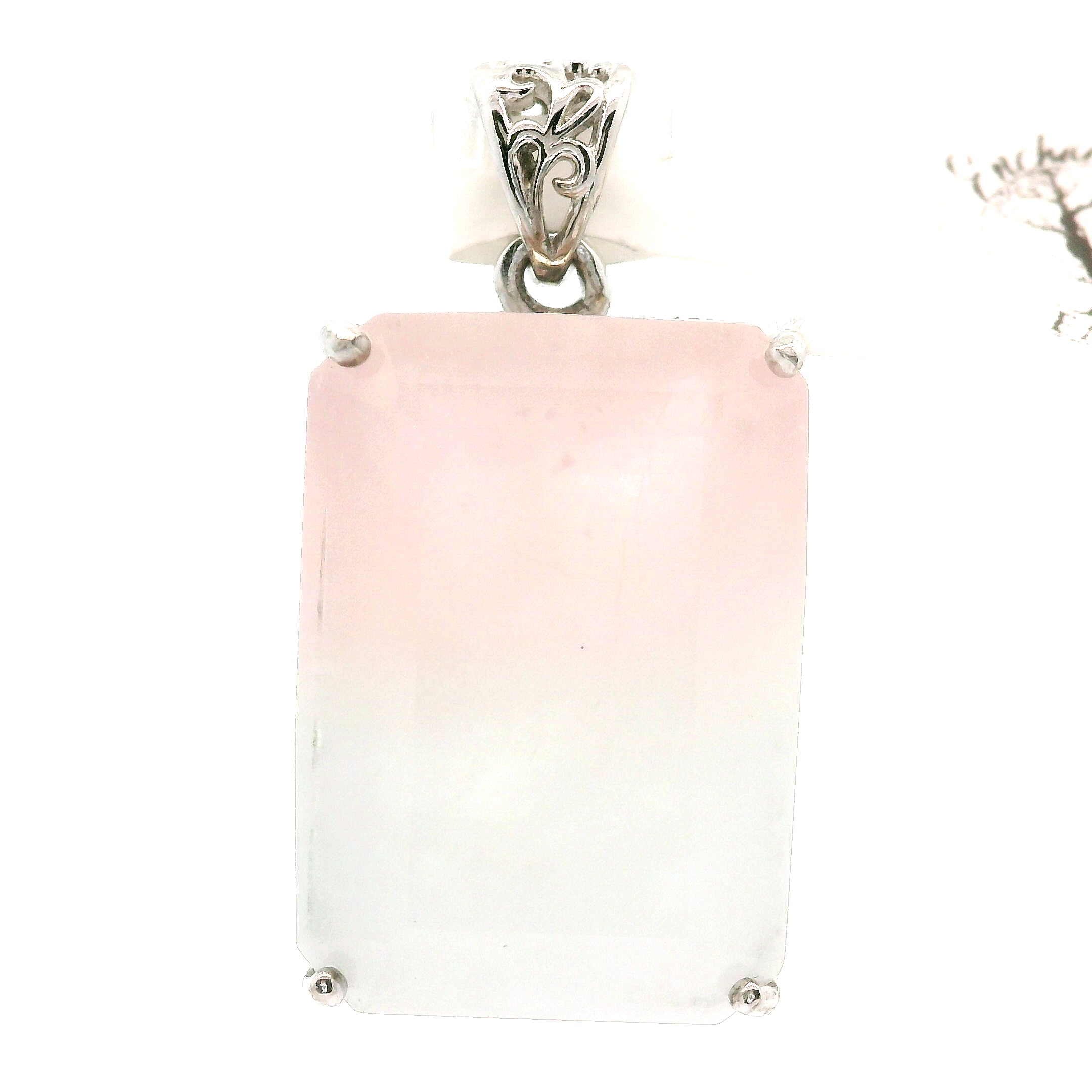 Morganite & Aquamarine Pendant .925 Silver for Abundance of Joy and Love