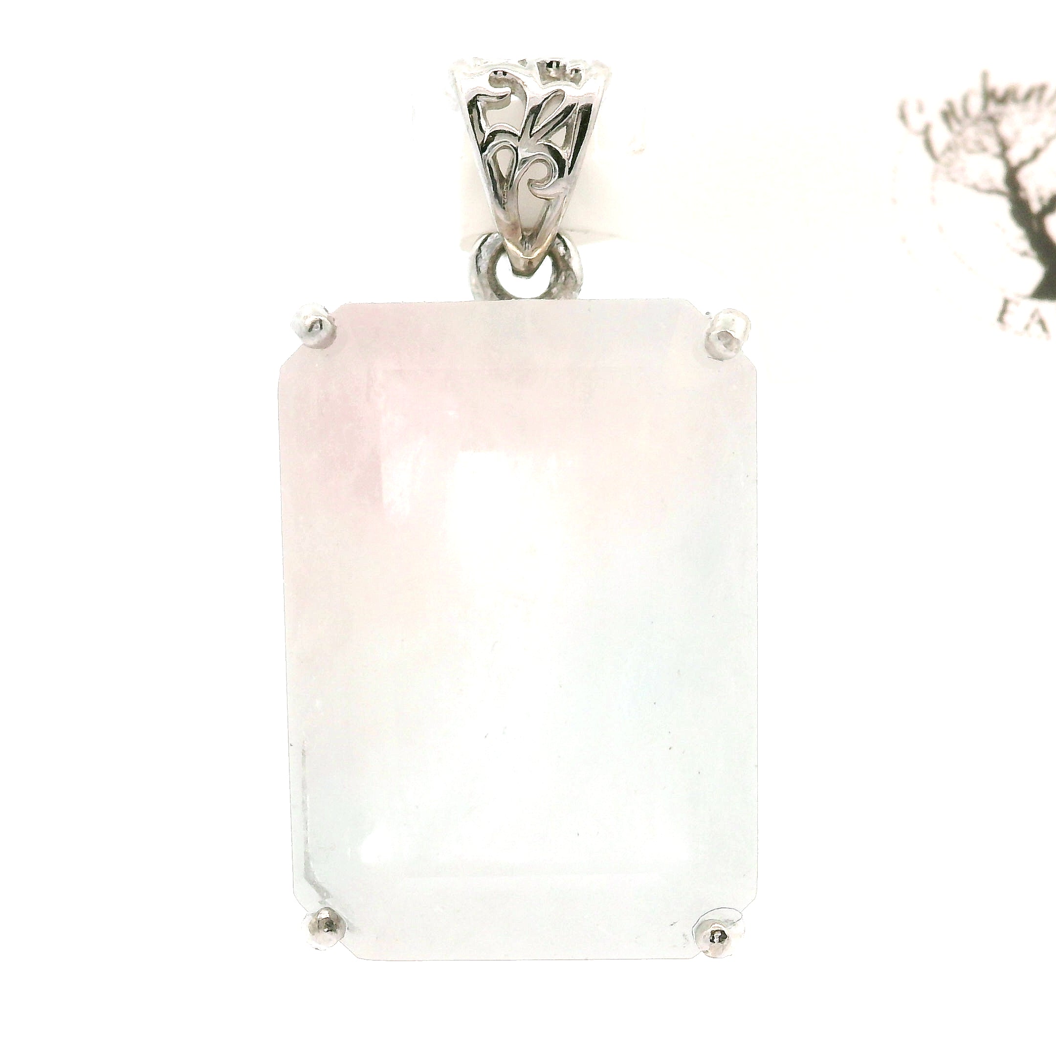 Morganite & Aquamarine Pendant .925 Silver for Abundance of Joy and Love