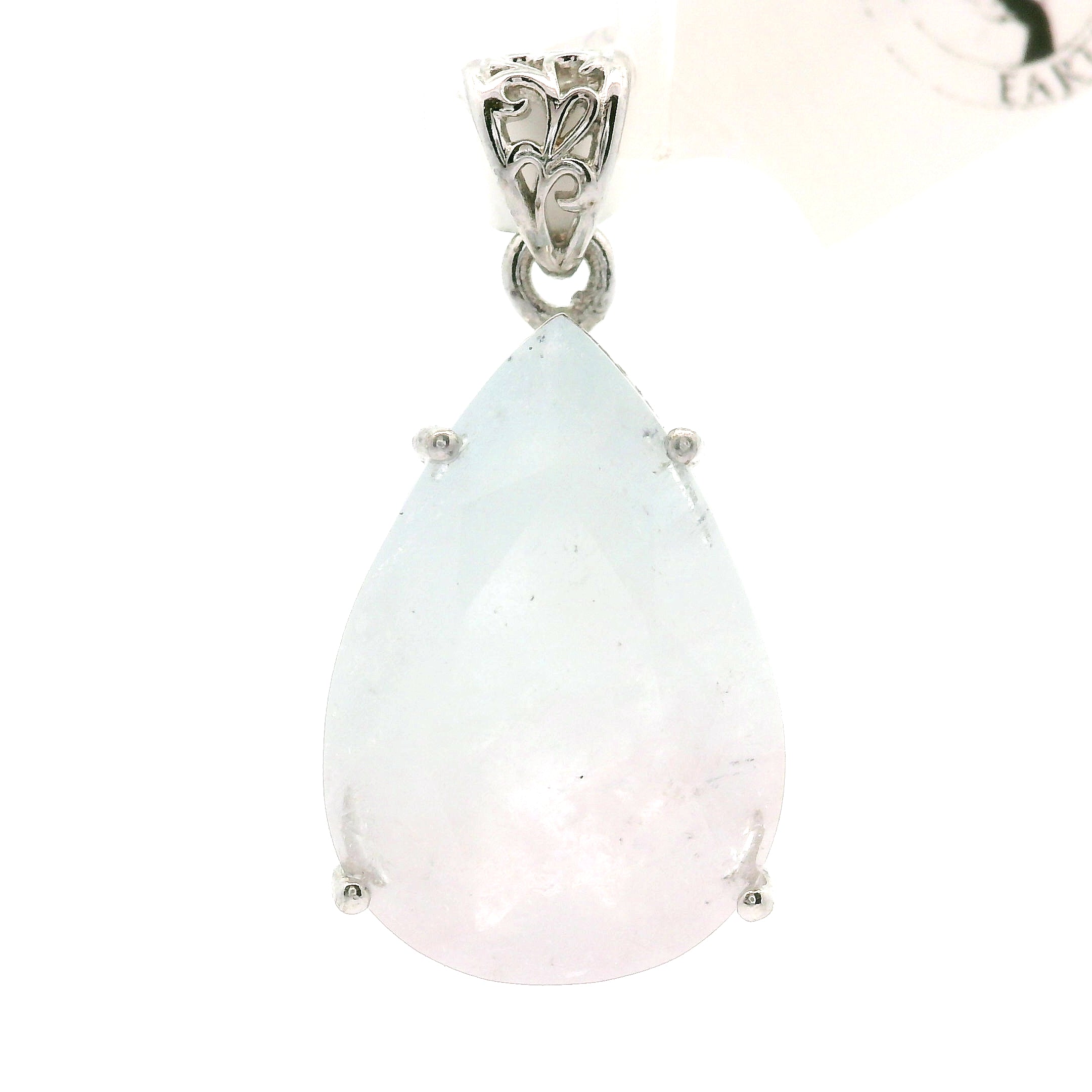 Morganite & Aquamarine Pendant .925 Silver for Abundance of Joy and Love